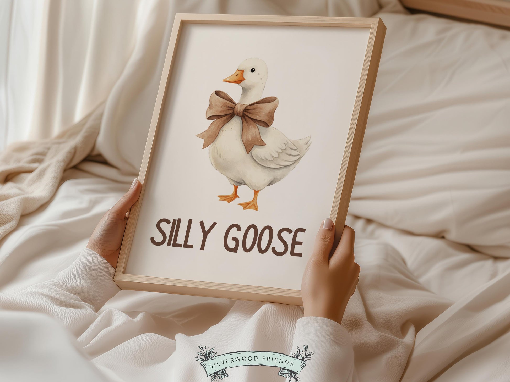 Silly Goose Cowgirl Nursery Print, Western Goose Nursery Decor, Baby Girl Country Western Farm Animal Nursery Wall Art (DIGITAL)