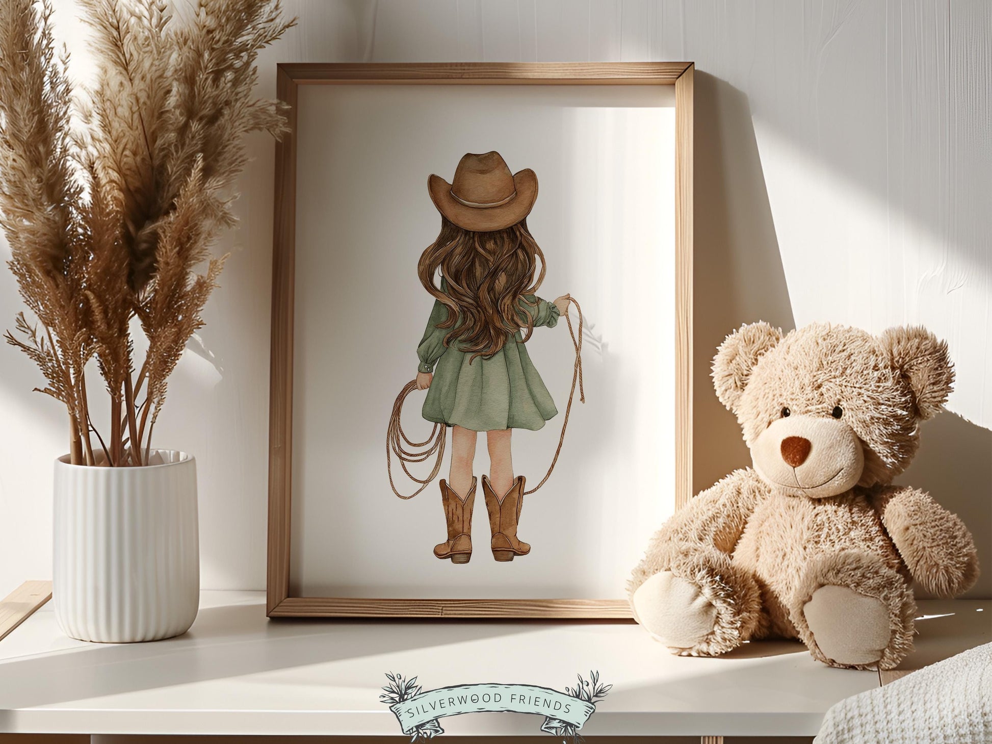 Cowgirl Nursery Print, Sage Green Cowgirl Nursery Decor, Baby Girl Western Nursery Decor, Girls Horse Nursery Picture (Digital Download)