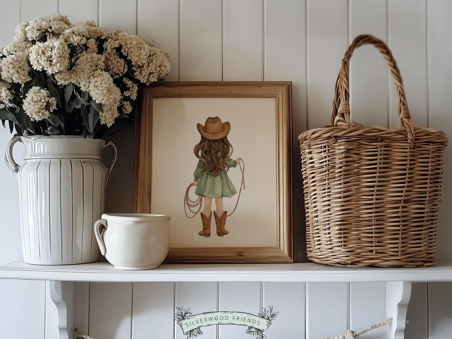 Cowgirl Nursery Print, Sage Green Cowgirl Nursery Decor, Baby Girl Western Nursery Decor, Girls Horse Nursery Picture (Digital Download)