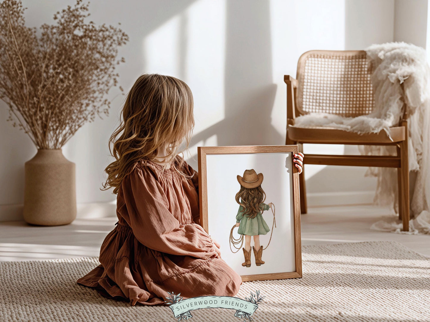 Cowgirl Nursery Print, Sage Green Cowgirl Nursery Decor, Baby Girl Western Nursery Decor, Girls Horse Nursery Picture (Digital Download)
