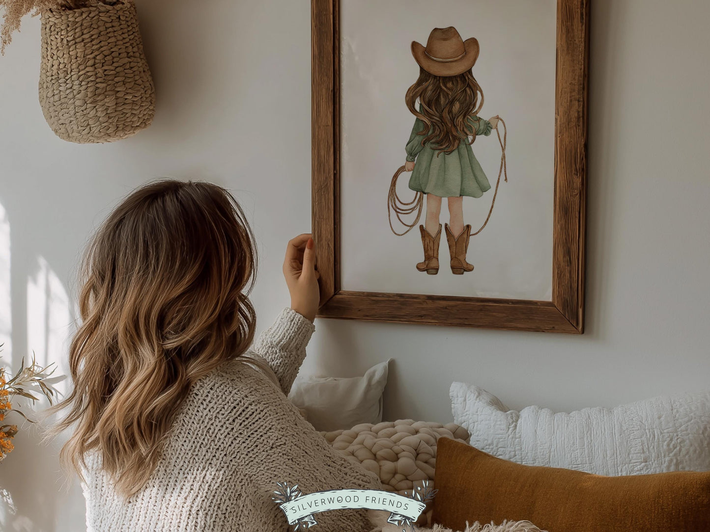 Cowgirl Nursery Print, Sage Green Cowgirl Nursery Decor, Baby Girl Western Nursery Decor, Girls Horse Nursery Picture (Digital Download)