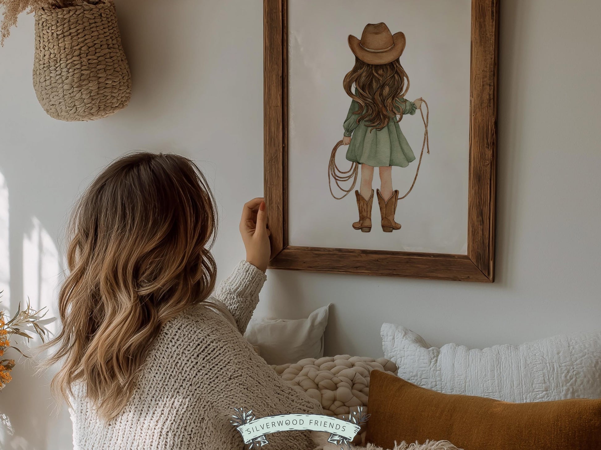 Cowgirl Nursery Print, Sage Green Cowgirl Nursery Decor, Baby Girl Western Nursery Decor, Girls Horse Nursery Picture (Digital Download)