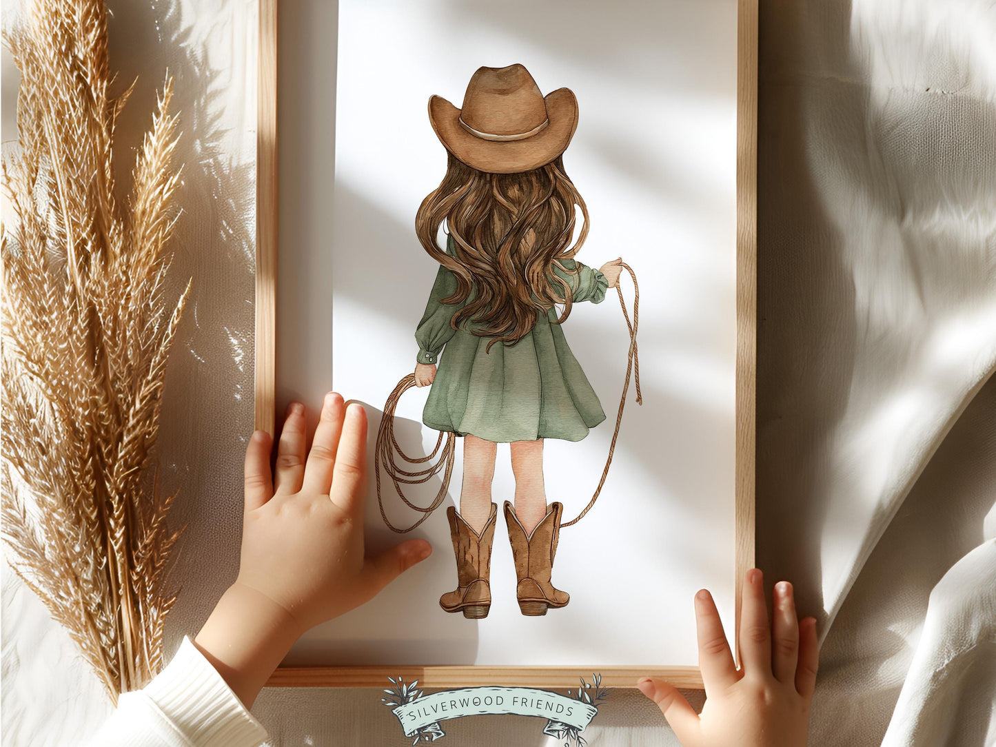 Cowgirl Nursery Print, Sage Green Cowgirl Nursery Decor, Baby Girl Western Nursery Decor, Girls Horse Nursery Picture (Digital Download)