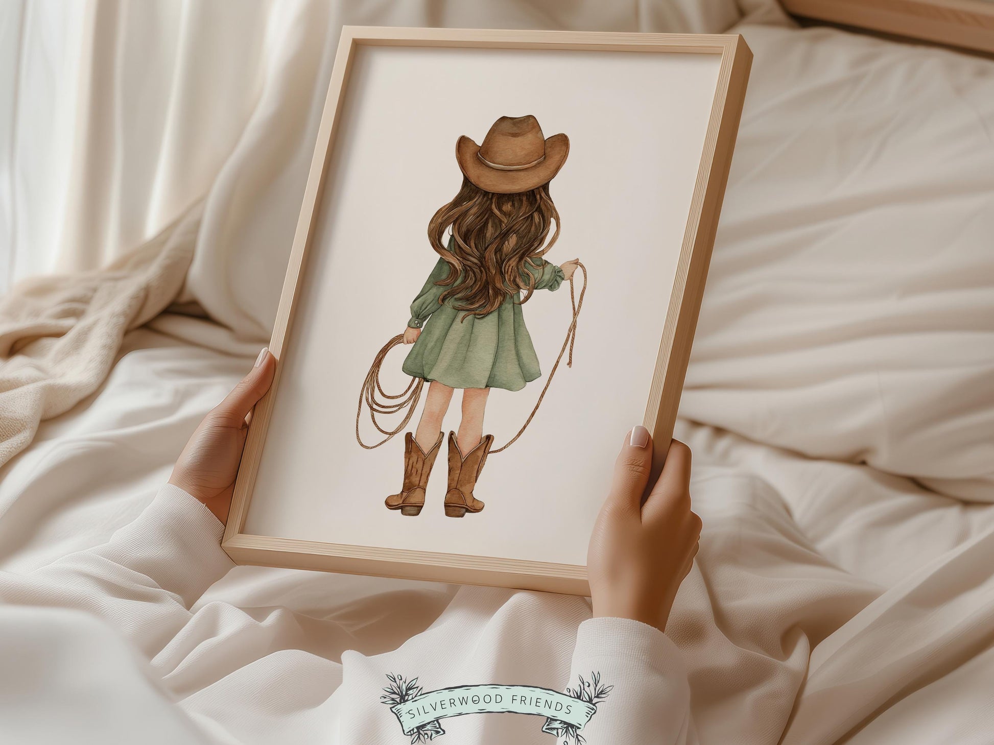 Cowgirl Nursery Print, Sage Green Cowgirl Nursery Decor, Baby Girl Western Nursery Decor, Girls Horse Nursery Picture (Digital Download)