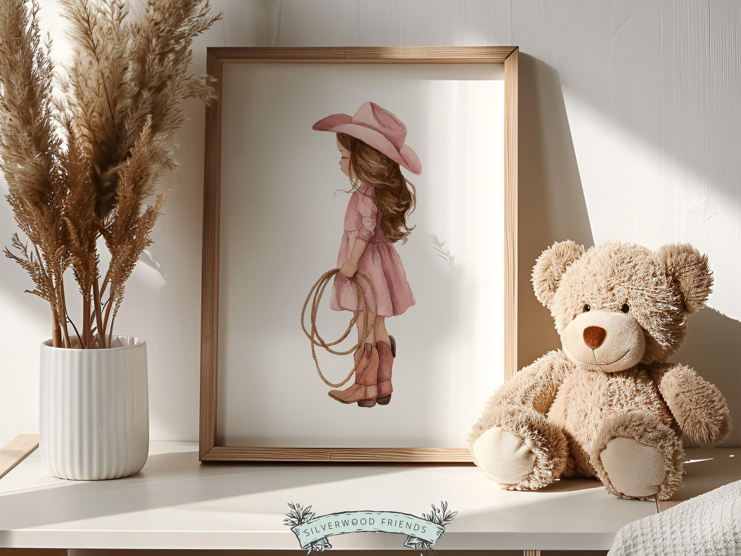 Cowgirl Nursery Print, Dusty Pink Cowgirl Nursery Decor, Baby Girl Western Nursery Decor, Girls Horse Nursery Picture (Digital Download)