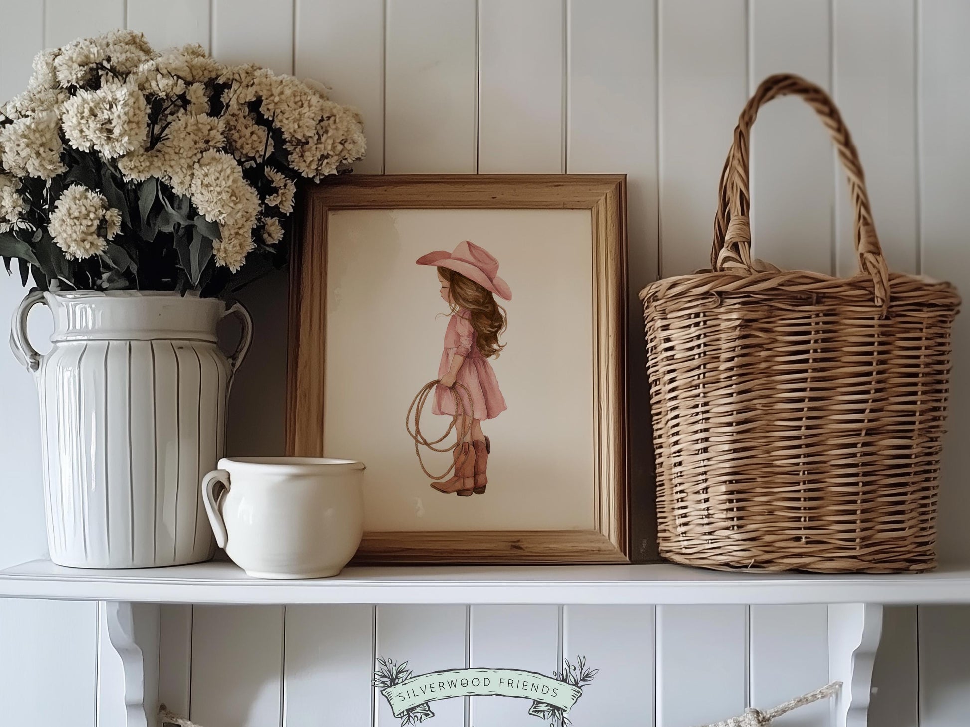 Cowgirl Nursery Print, Dusty Pink Cowgirl Nursery Decor, Baby Girl Western Nursery Decor, Girls Horse Nursery Picture (Digital Download)