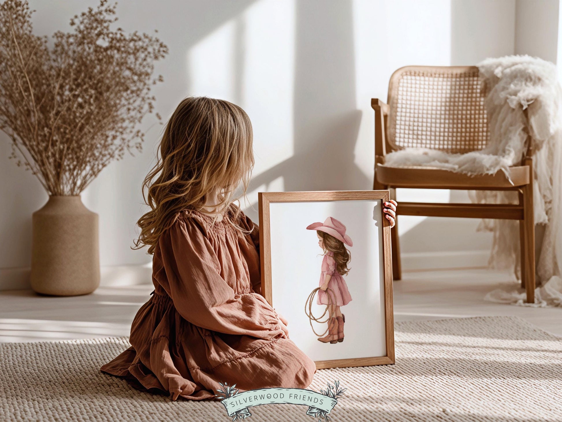 Cowgirl Nursery Print, Dusty Pink Cowgirl Nursery Decor, Baby Girl Western Nursery Decor, Girls Horse Nursery Picture (Digital Download)
