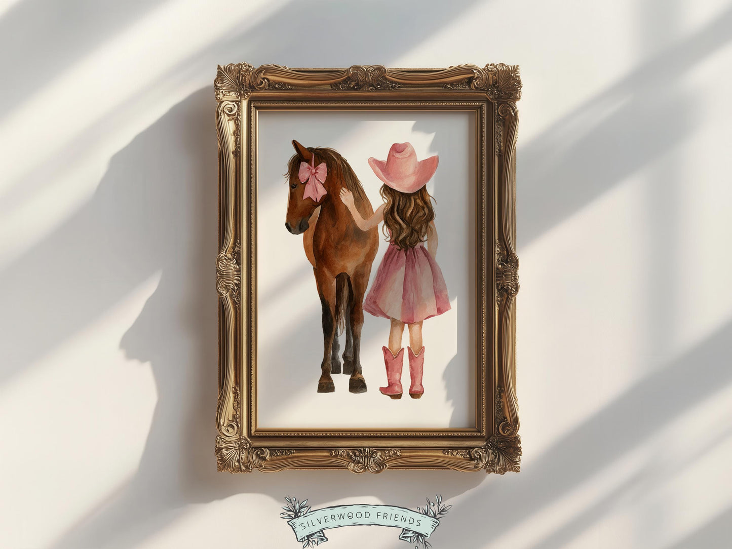 Cowgirl Nursery Print, Dusty Pink Cowgirl Horse Nursery Decor, Baby Girl Western Nursery Decor, Horse Nursery Picture (Digital Download)