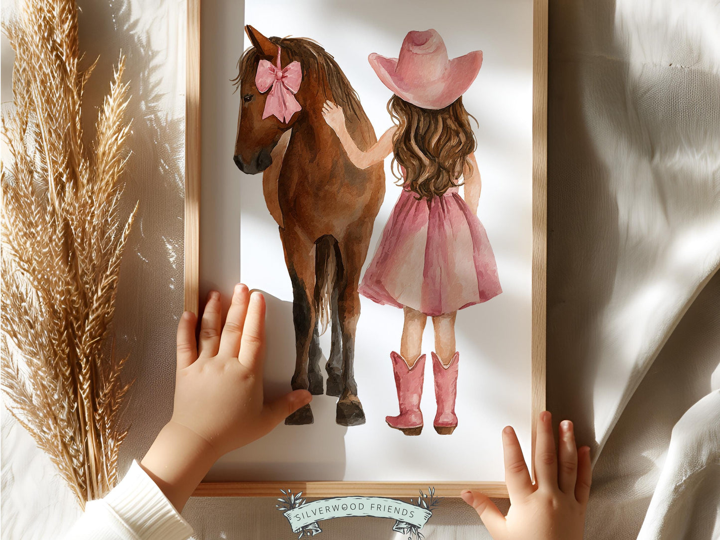 Cowgirl Nursery Print, Dusty Pink Cowgirl Horse Nursery Decor, Baby Girl Western Nursery Decor, Horse Nursery Picture (Digital Download)