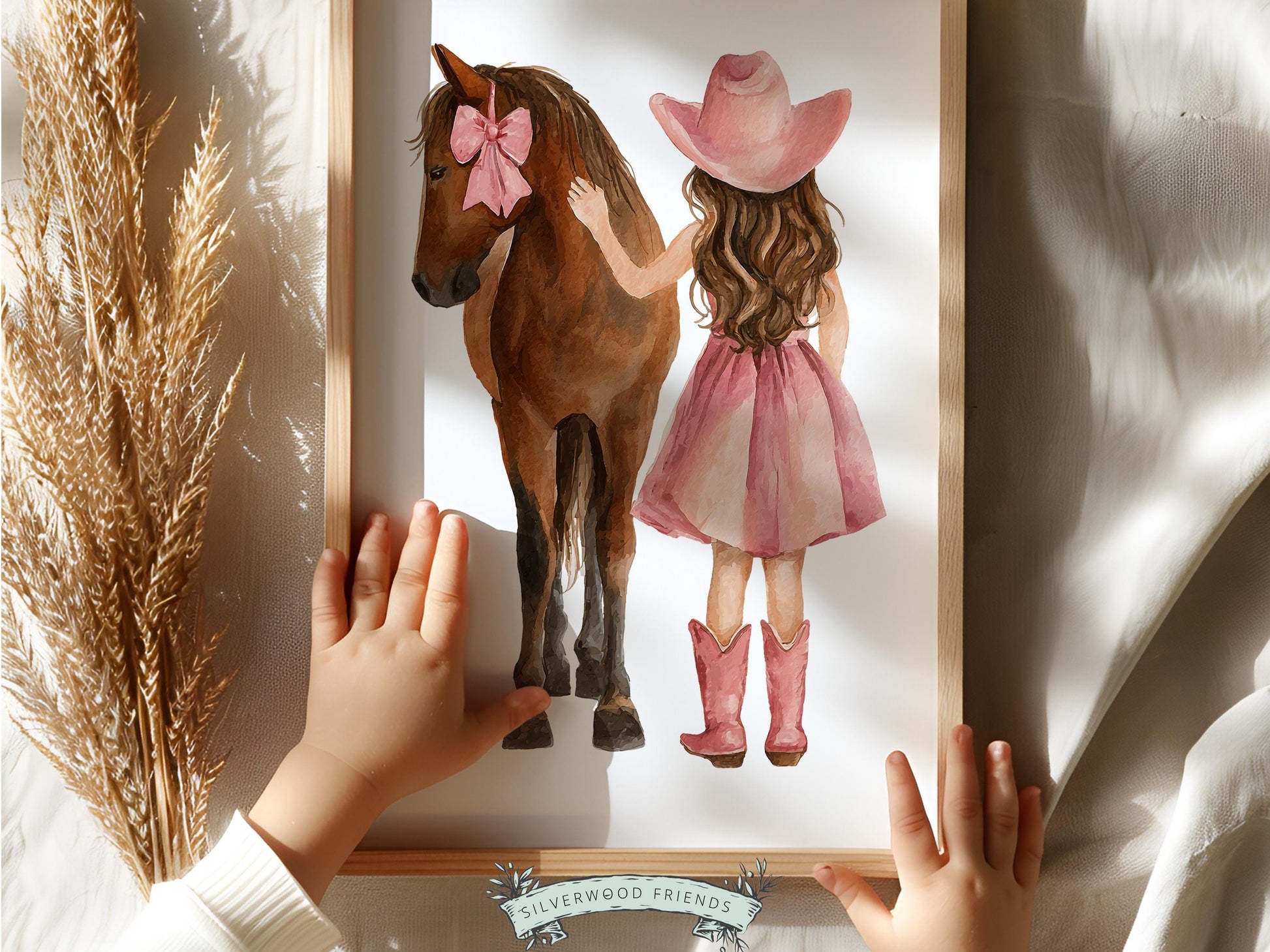 Cowgirl Nursery Print, Dusty Pink Cowgirl Horse Nursery Decor, Baby Girl Western Nursery Decor, Horse Nursery Picture (Digital Download)