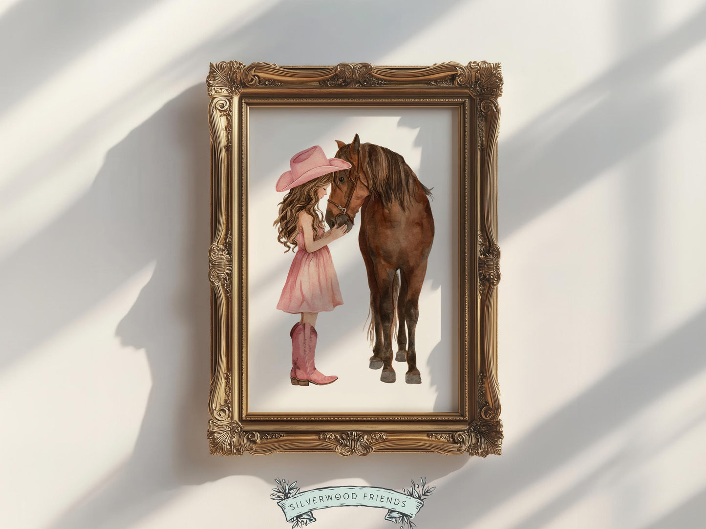 Cowgirl Nursery Print, Dusty Pink Cowgirl Horse Nursery Decor, Baby Girl Western Nursery Decor, Horse Nursery Picture (Digital Download)