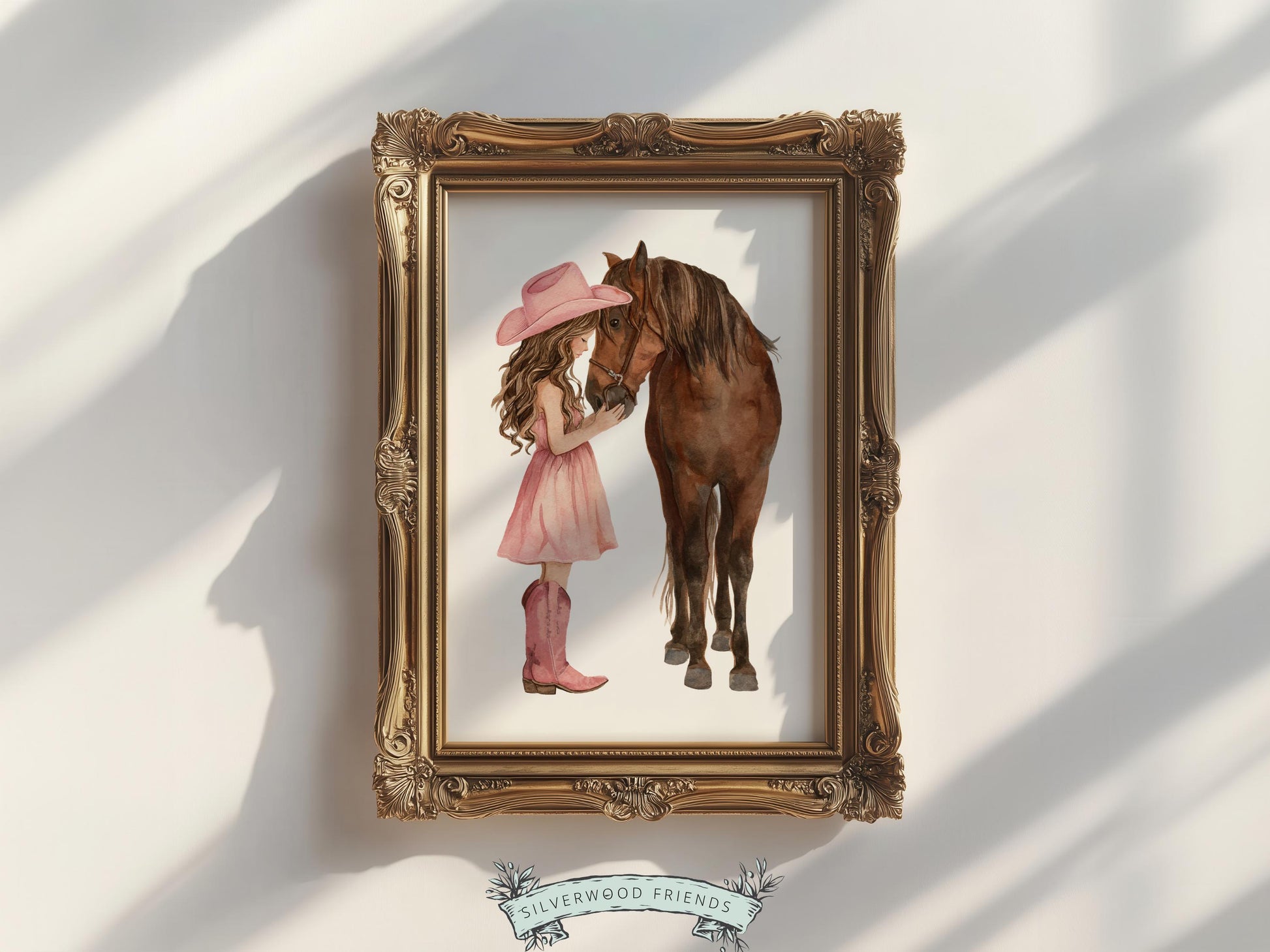 Cowgirl Nursery Print, Dusty Pink Cowgirl Horse Nursery Decor, Baby Girl Western Nursery Decor, Horse Nursery Picture (Digital Download)