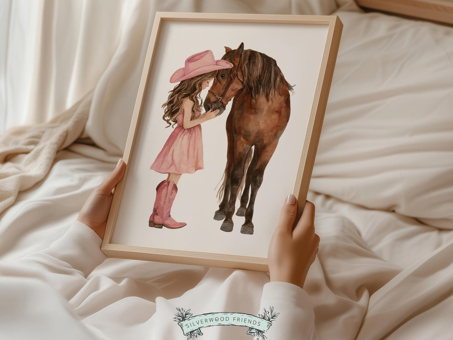 Cowgirl Nursery Print, Dusty Pink Cowgirl Horse Nursery Decor, Baby Girl Western Nursery Decor, Horse Nursery Picture (Digital Download)