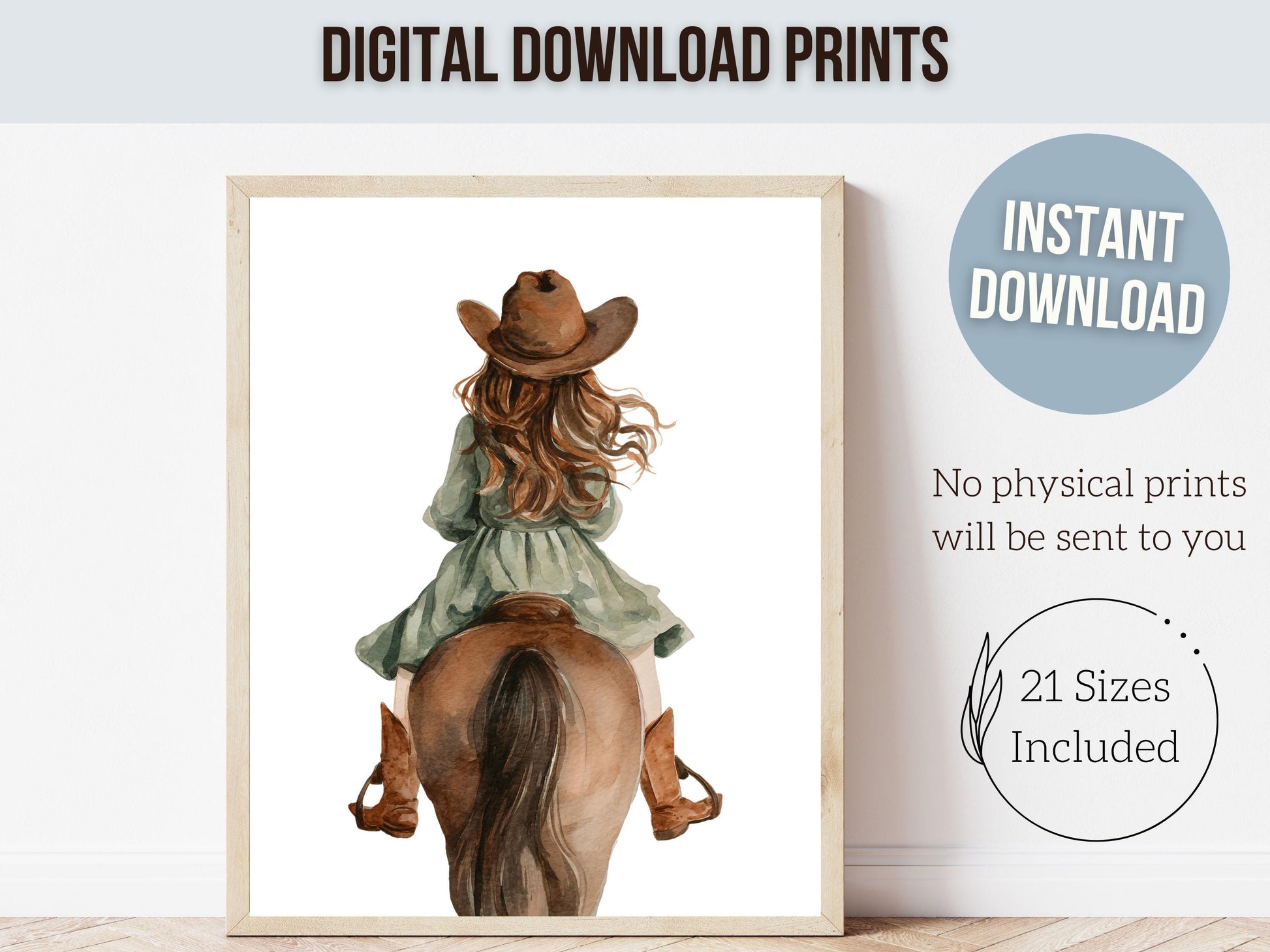 Cowgirl Nursery Print, Cowgirl Nursery Decor, Baby Girl Western Nursery Decor, Girls Horse Riding Print, Horse Nursery Picture Digital Print