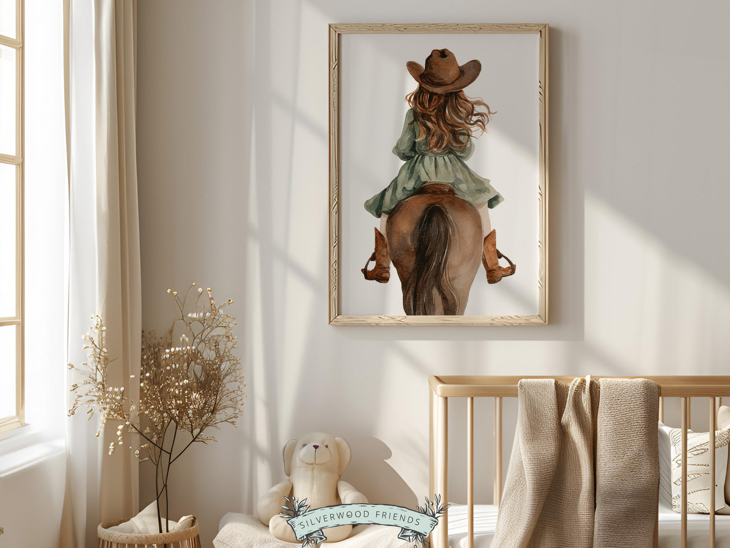 Cowgirl Nursery Print, Cowgirl Nursery Decor, Baby Girl Western Nursery Decor, Girls Horse Riding Print, Horse Nursery Picture Digital Print