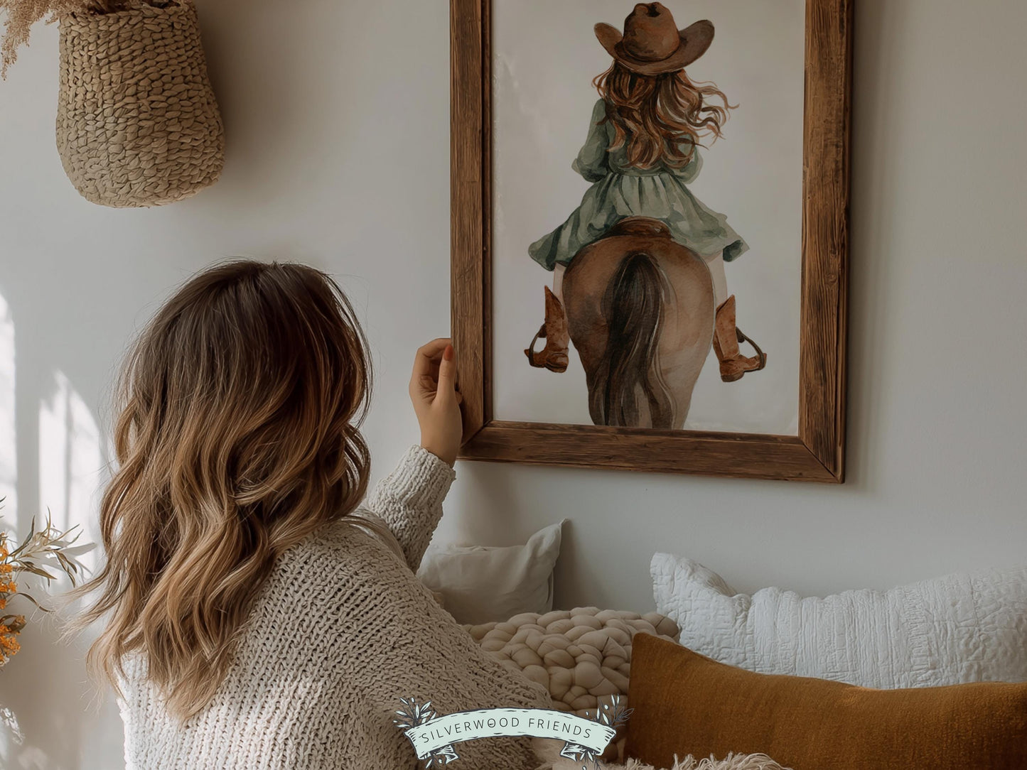 Cowgirl Nursery Print, Cowgirl Nursery Decor, Baby Girl Western Nursery Decor, Girls Horse Riding Print, Horse Nursery Picture Digital Print