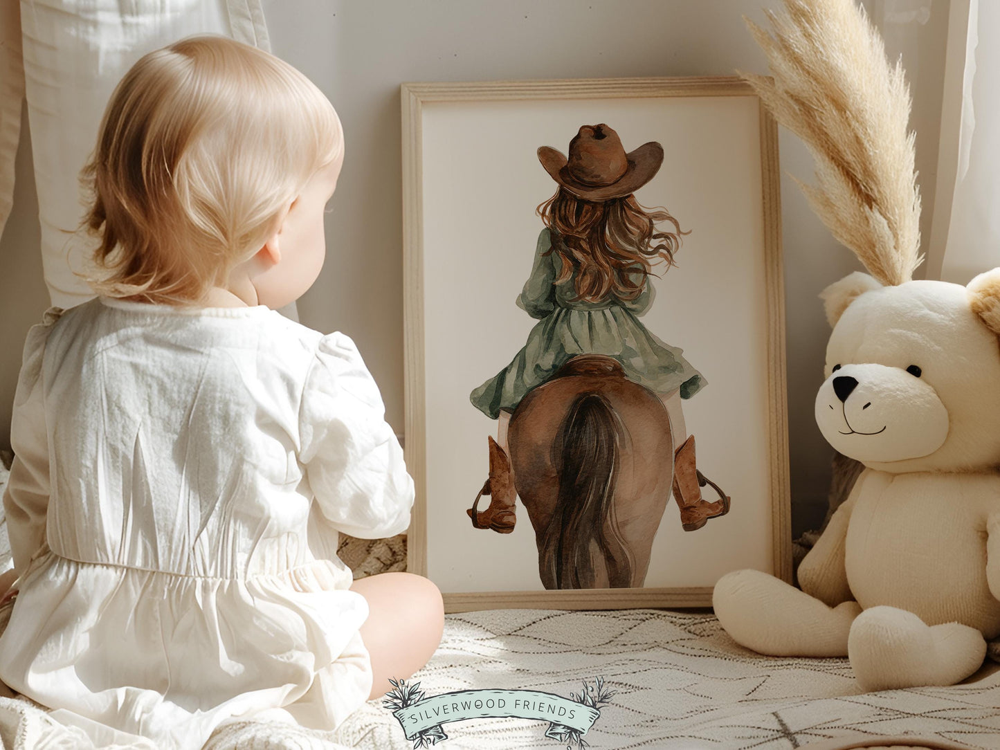 Cowgirl Nursery Print, Cowgirl Nursery Decor, Baby Girl Western Nursery Decor, Girls Horse Riding Print, Horse Nursery Picture Digital Print