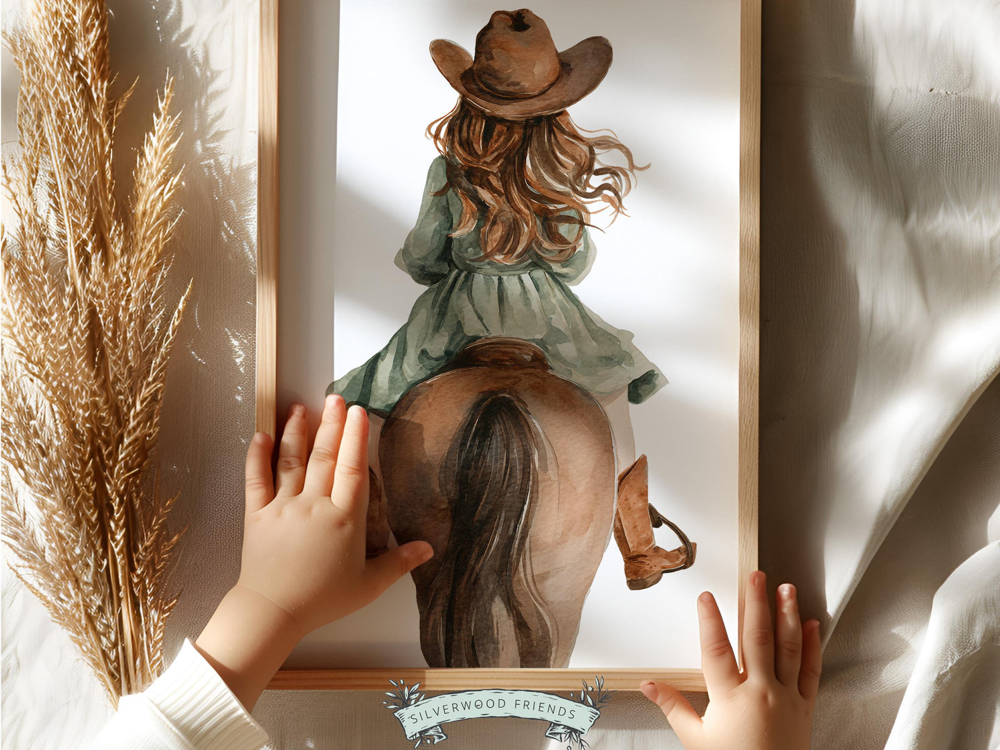 Cowgirl Nursery Print, Cowgirl Nursery Decor, Baby Girl Western Nursery Decor, Girls Horse Riding Print, Horse Nursery Picture Digital Print