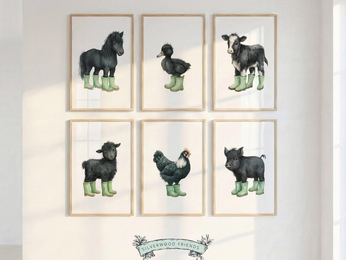 Baby Farm Animal Nursery Prints, Sage Green Western Farm Nursery Decor, Nursery Wall Art, Modern Farmhouse Nursery Prints (DIGITAL DOWNLOAD)