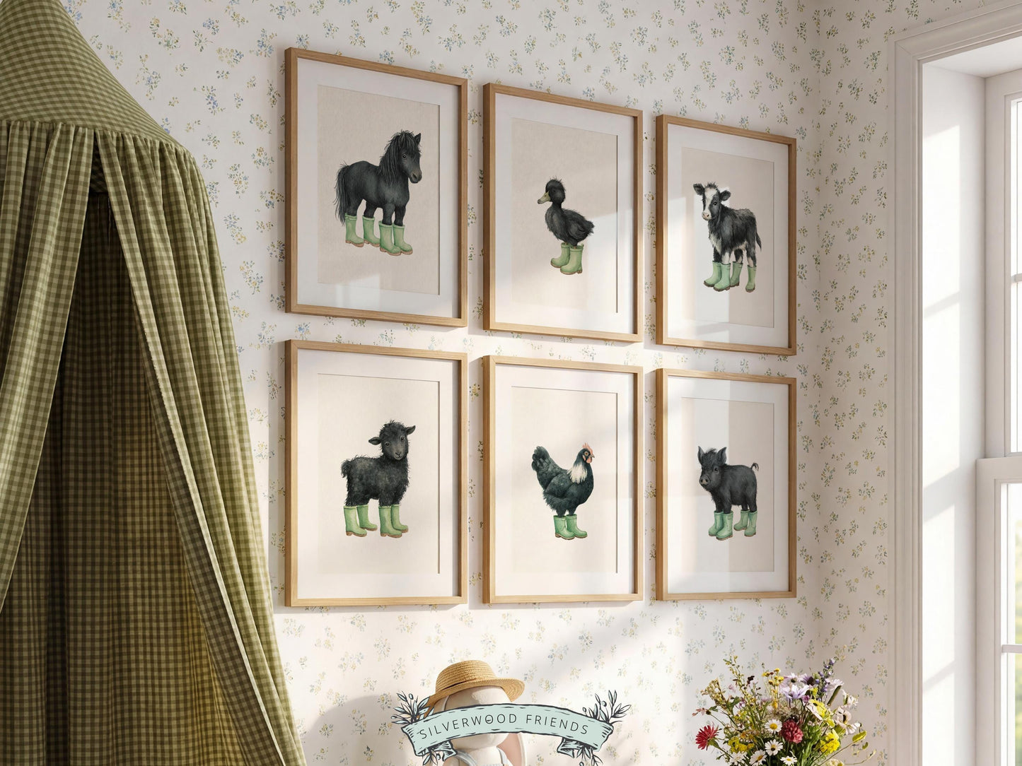 Baby Farm Animal Nursery Prints, Sage Green Western Farm Nursery Decor, Nursery Wall Art, Modern Farmhouse Nursery Prints (DIGITAL DOWNLOAD)
