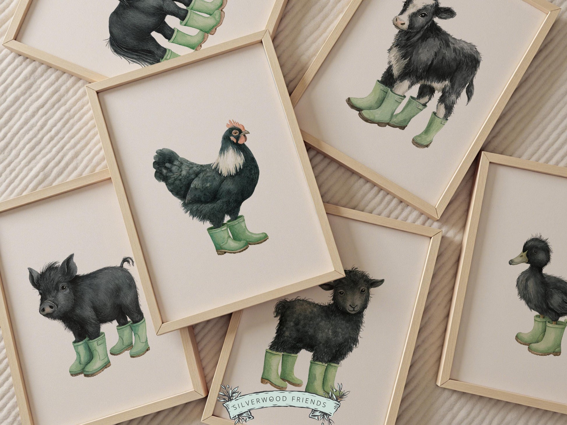 Baby Farm Animal Nursery Prints, Sage Green Western Farm Nursery Decor, Nursery Wall Art, Modern Farmhouse Nursery Prints (DIGITAL DOWNLOAD)