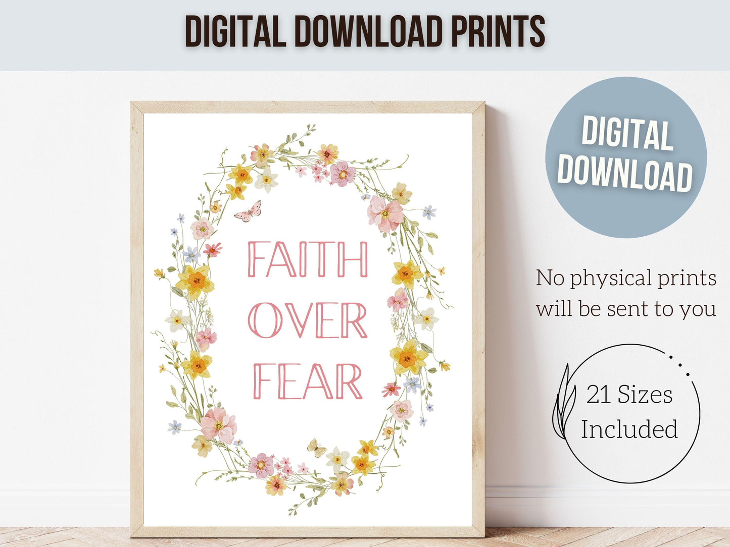 Child of God Floral Nursery Print, Baby Girl Christian Wildflower Nursery Wall Art, Christian Faith Scripture Wall Decor (Digital Download)