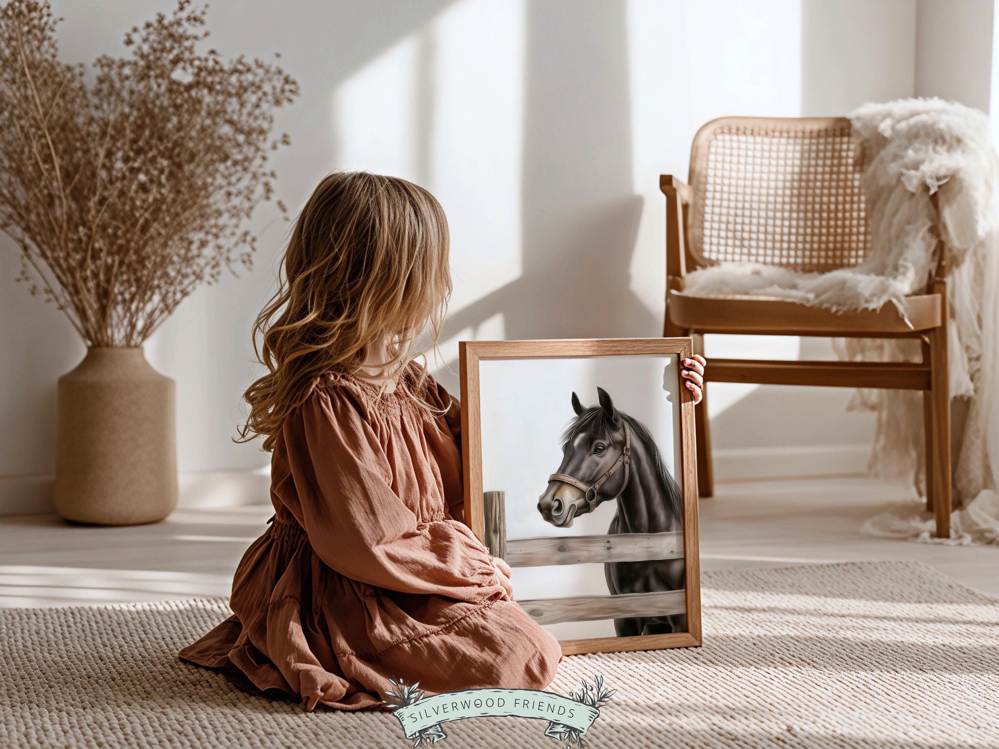 Black Horse Print, Cowboy Nursery Decor, Cowgirl Western Horse Nursery Decor, Mustang Print, Equestrian Horse Nursery Wall Art Digital Print