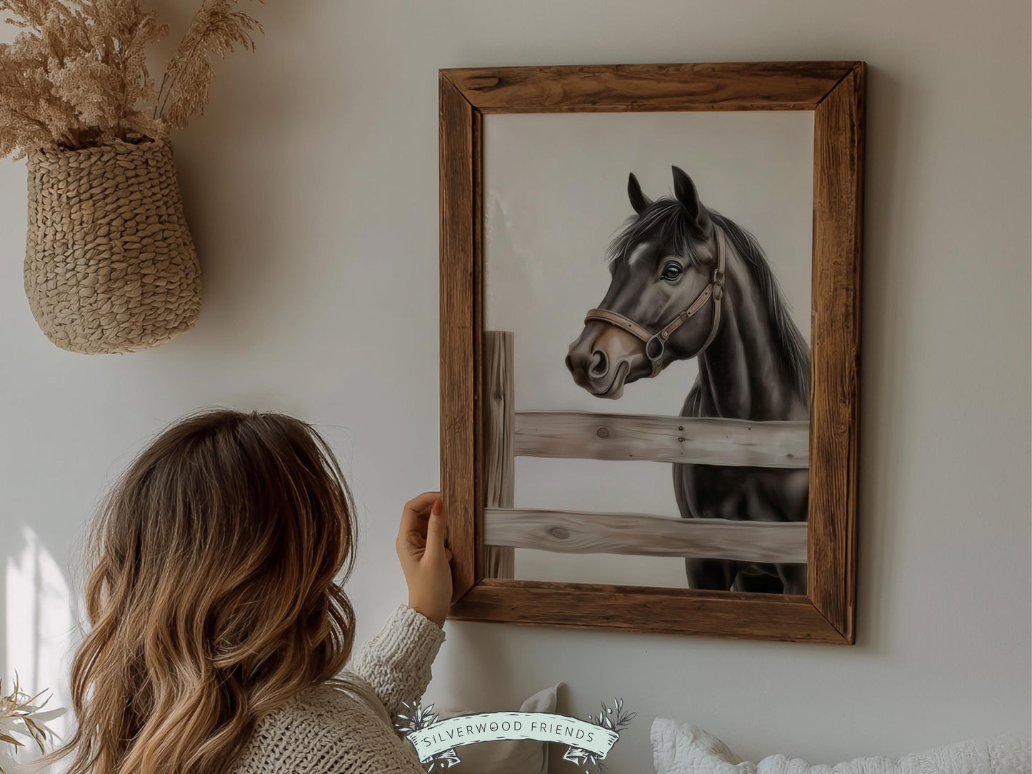 Black Horse Print, Cowboy Nursery Decor, Cowgirl Western Horse Nursery Decor, Mustang Print, Equestrian Horse Nursery Wall Art Digital Print