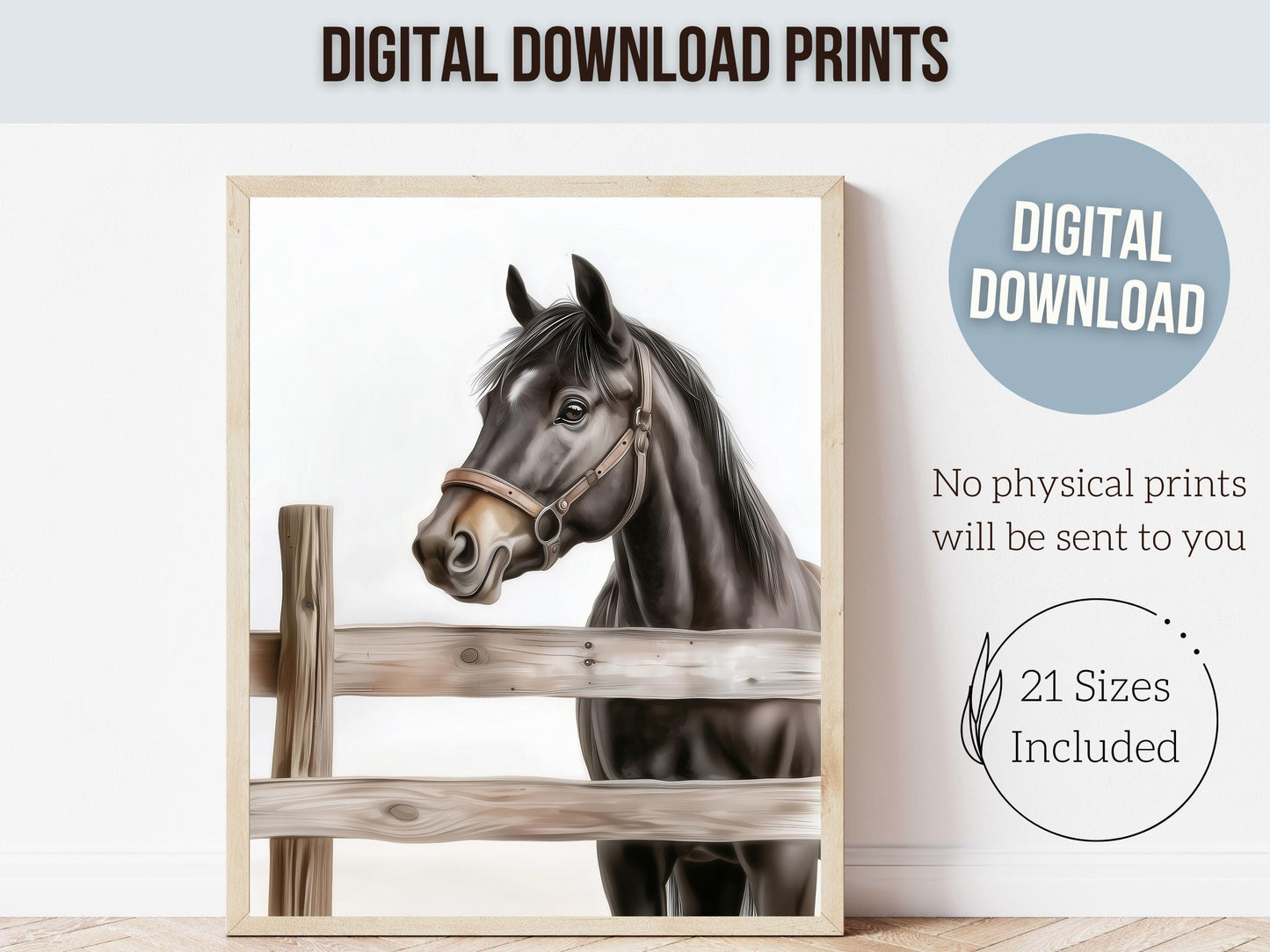 Black Horse Print, Cowboy Nursery Decor, Cowgirl Western Horse Nursery Decor, Mustang Print, Equestrian Horse Nursery Wall Art Digital Print