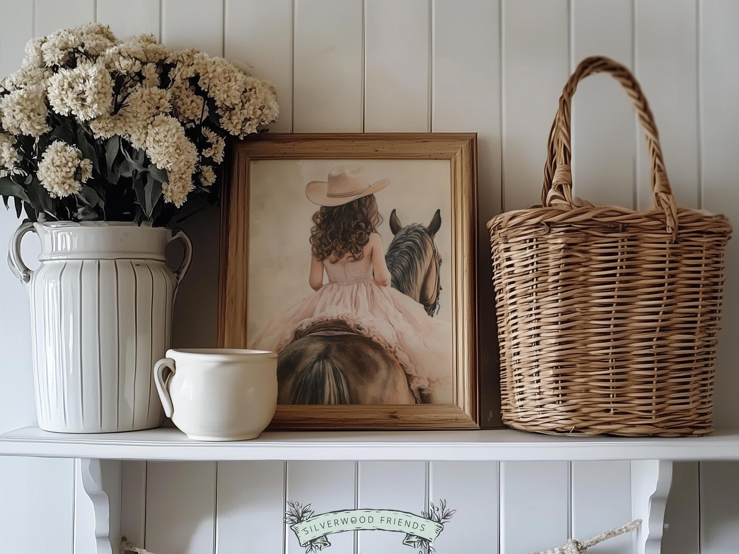 Cowgirl Nursery Print, Cowgirl Nursery Decor, Baby Girl Western Nursery Decor, Girls Horse Riding Print, Brown Horse Nursery Digital Print