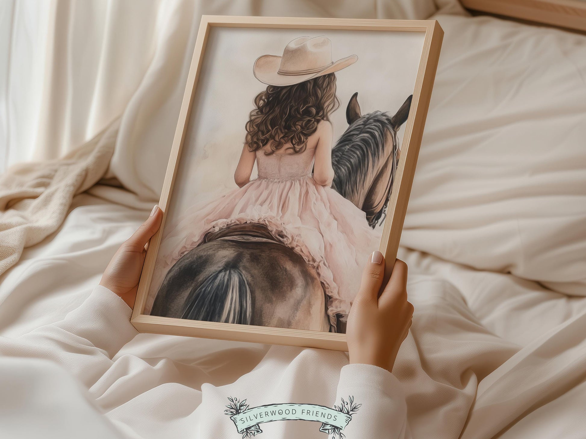 Cowgirl Nursery Print, Cowgirl Nursery Decor, Baby Girl Western Nursery Decor, Girls Horse Riding Print, Brown Horse Nursery Digital Print
