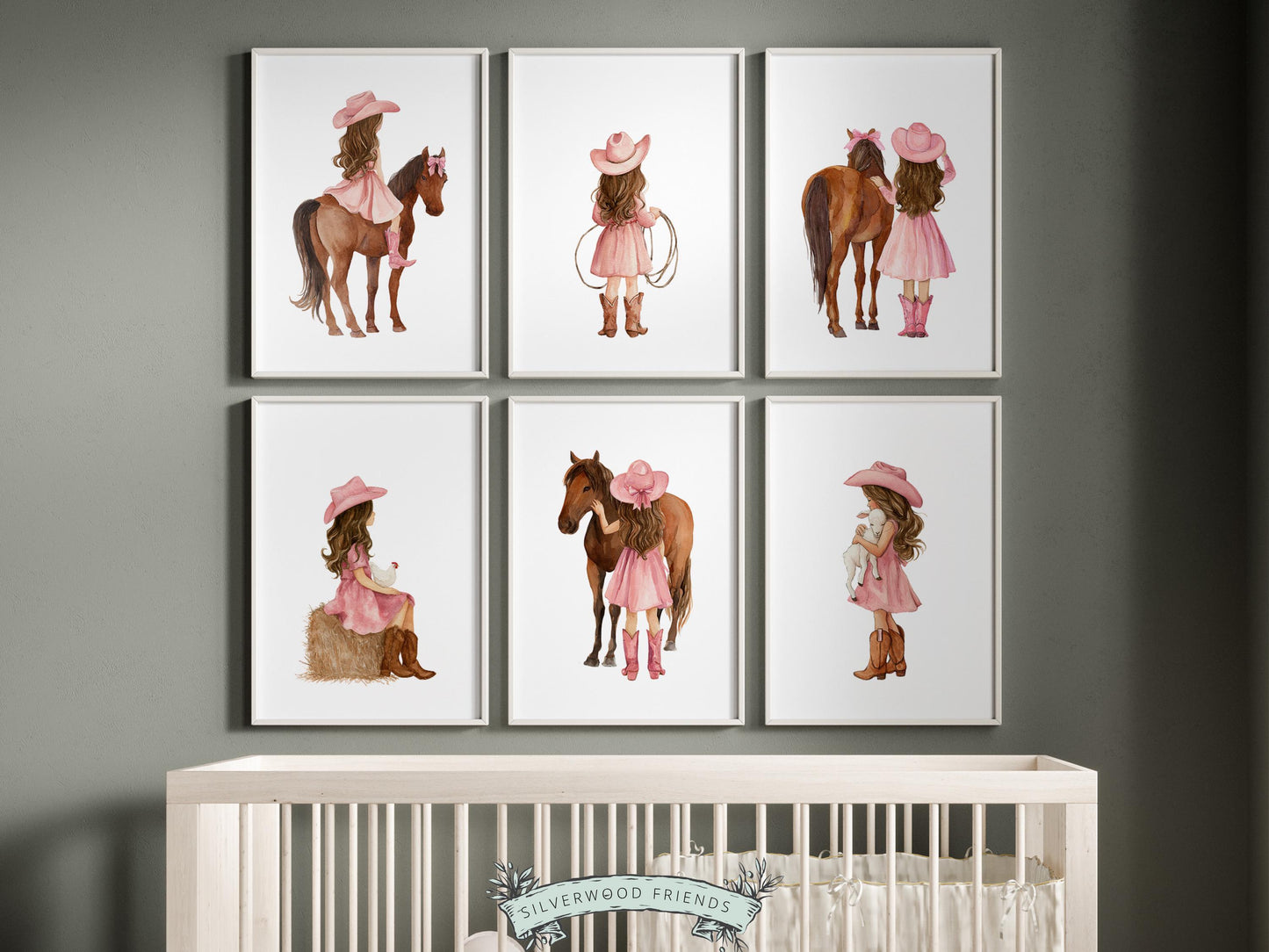 Cowgirl Nursery Prints, Cowgirl Nursery Decor, Baby Girl Western Nursery Decor, Girls Equestrian Horse Riding Nursery Wall Art Digital Print