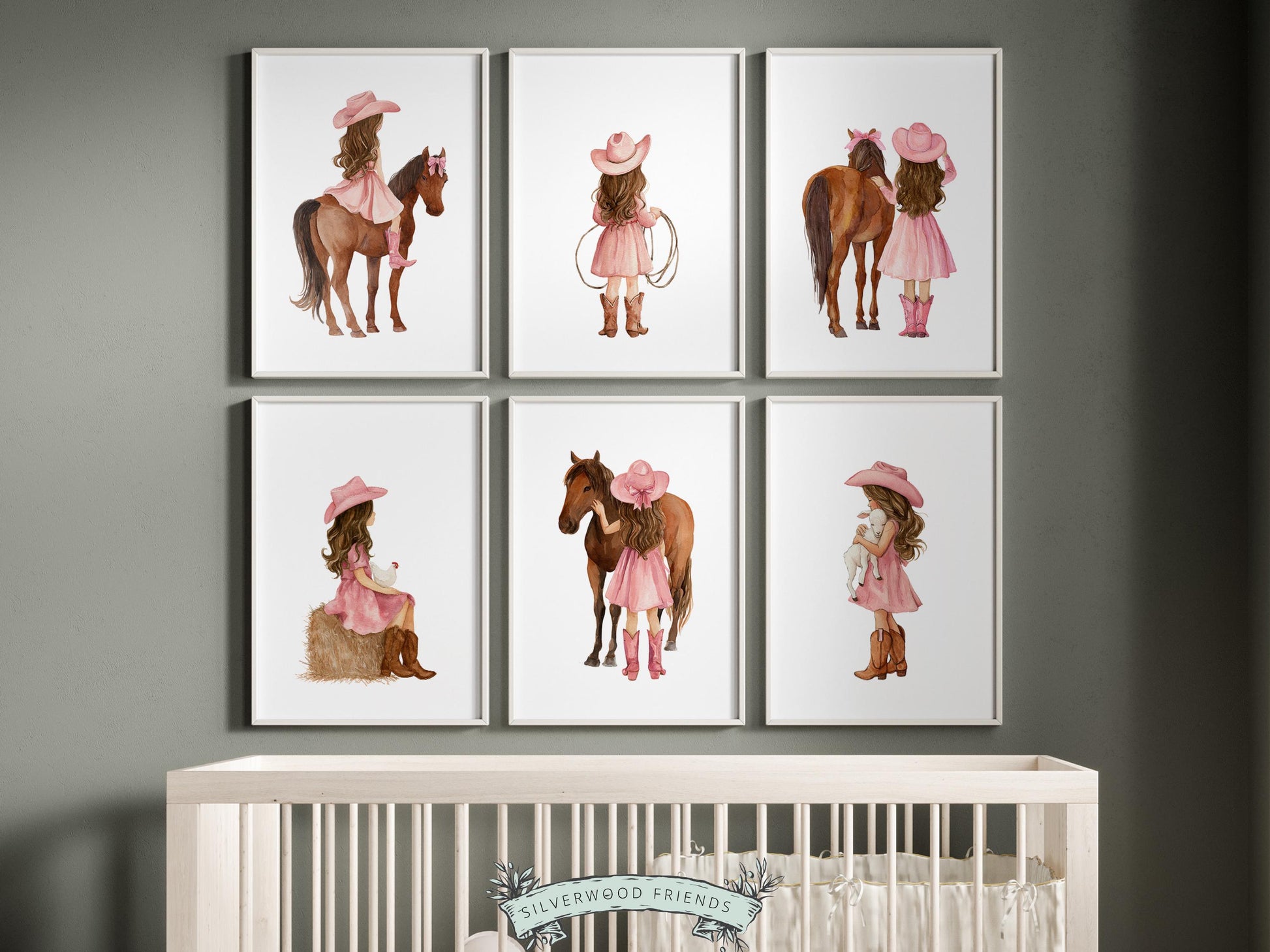 Cowgirl Nursery Prints, Cowgirl Nursery Decor, Baby Girl Western Nursery Decor, Girls Equestrian Horse Riding Nursery Wall Art Digital Print