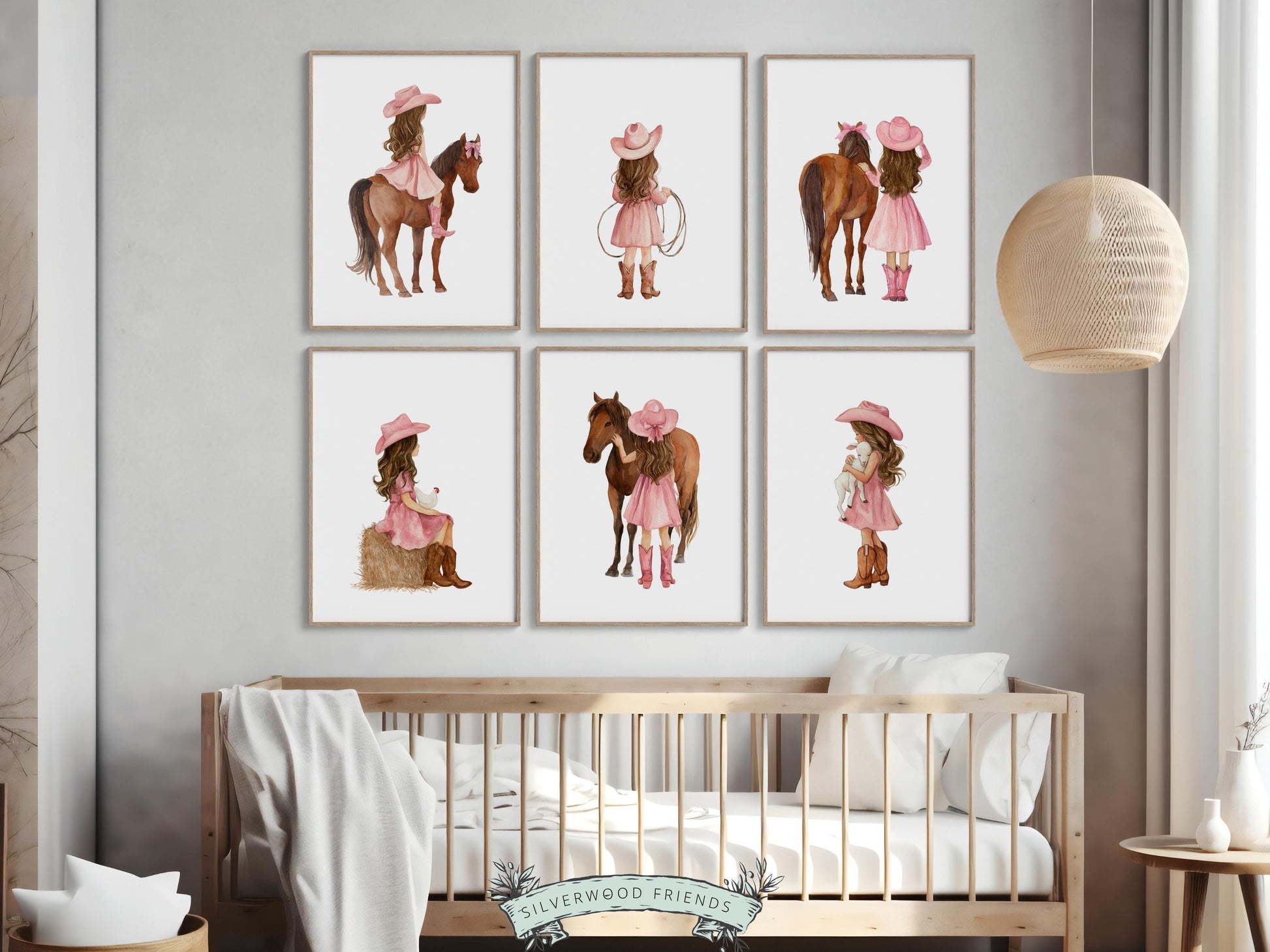 Cowgirl Nursery Prints, Cowgirl Nursery Decor, Baby Girl Western Nursery Decor, Girls Equestrian Horse Riding Nursery Wall Art Digital Print