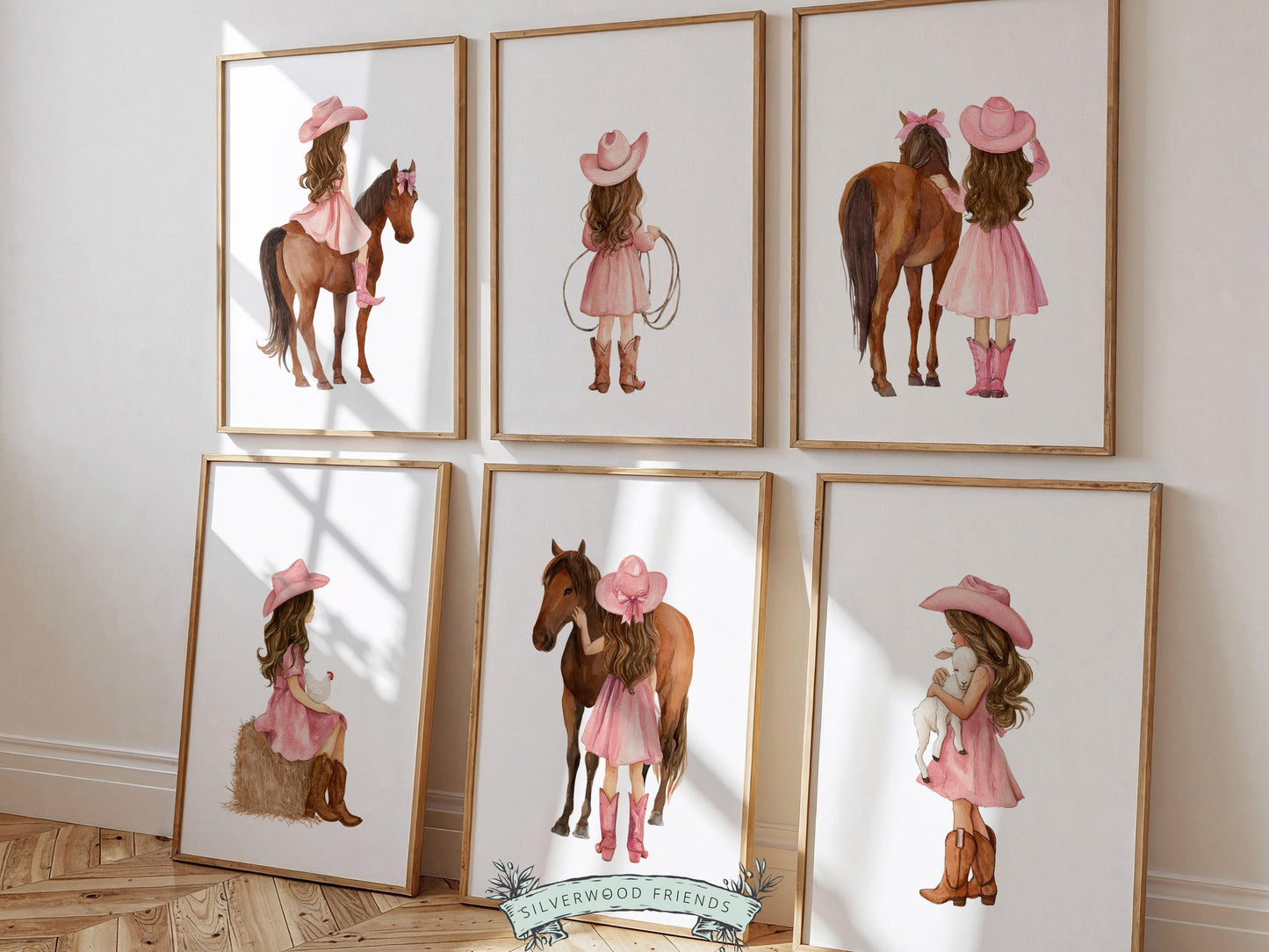 Cowgirl Nursery Prints, Cowgirl Nursery Decor, Baby Girl Western Nursery Decor, Girls Equestrian Horse Riding Nursery Wall Art Digital Print