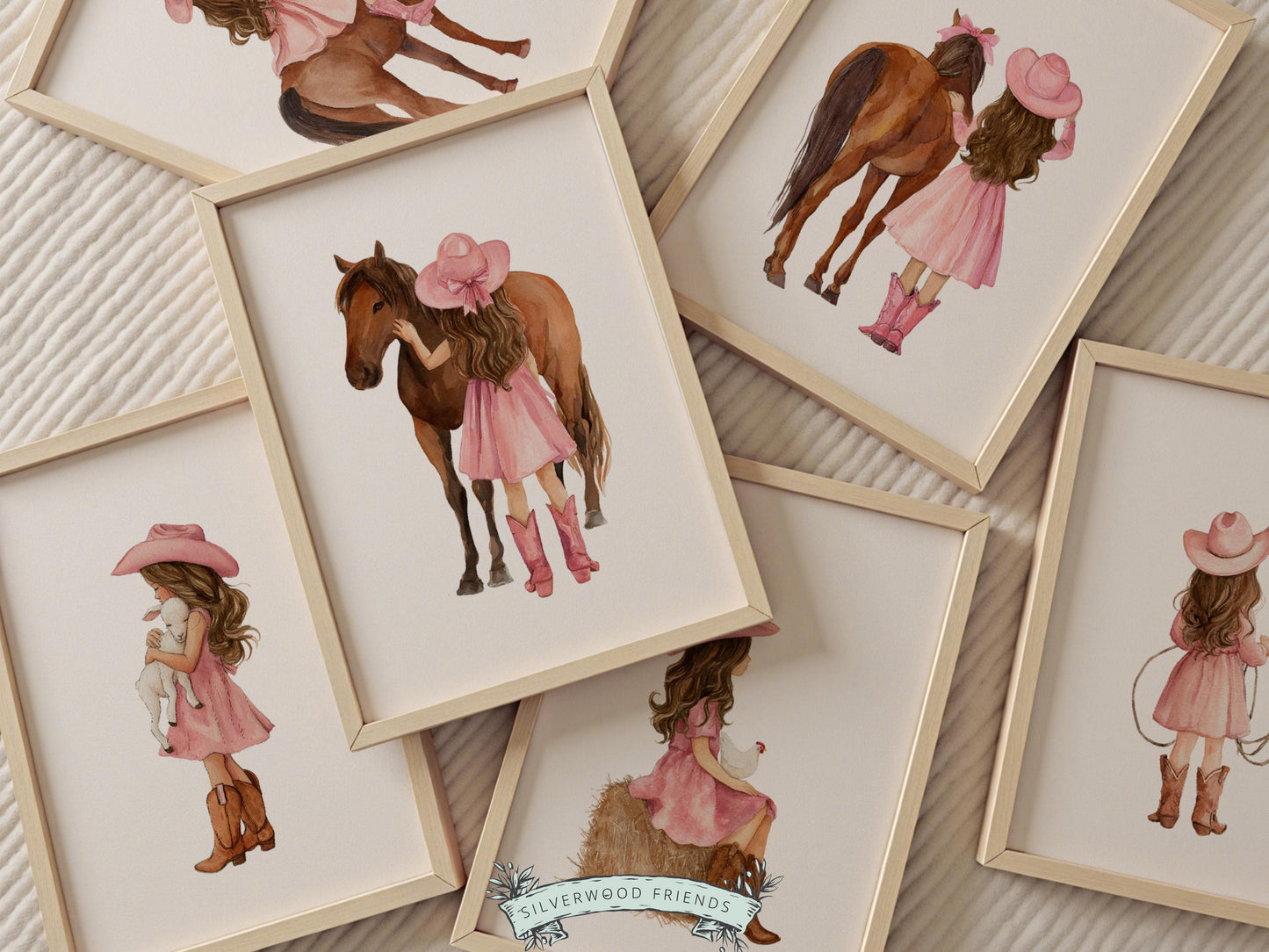 Cowgirl Nursery Prints, Cowgirl Nursery Decor, Baby Girl Western Nursery Decor, Girls Equestrian Horse Riding Nursery Wall Art Digital Print