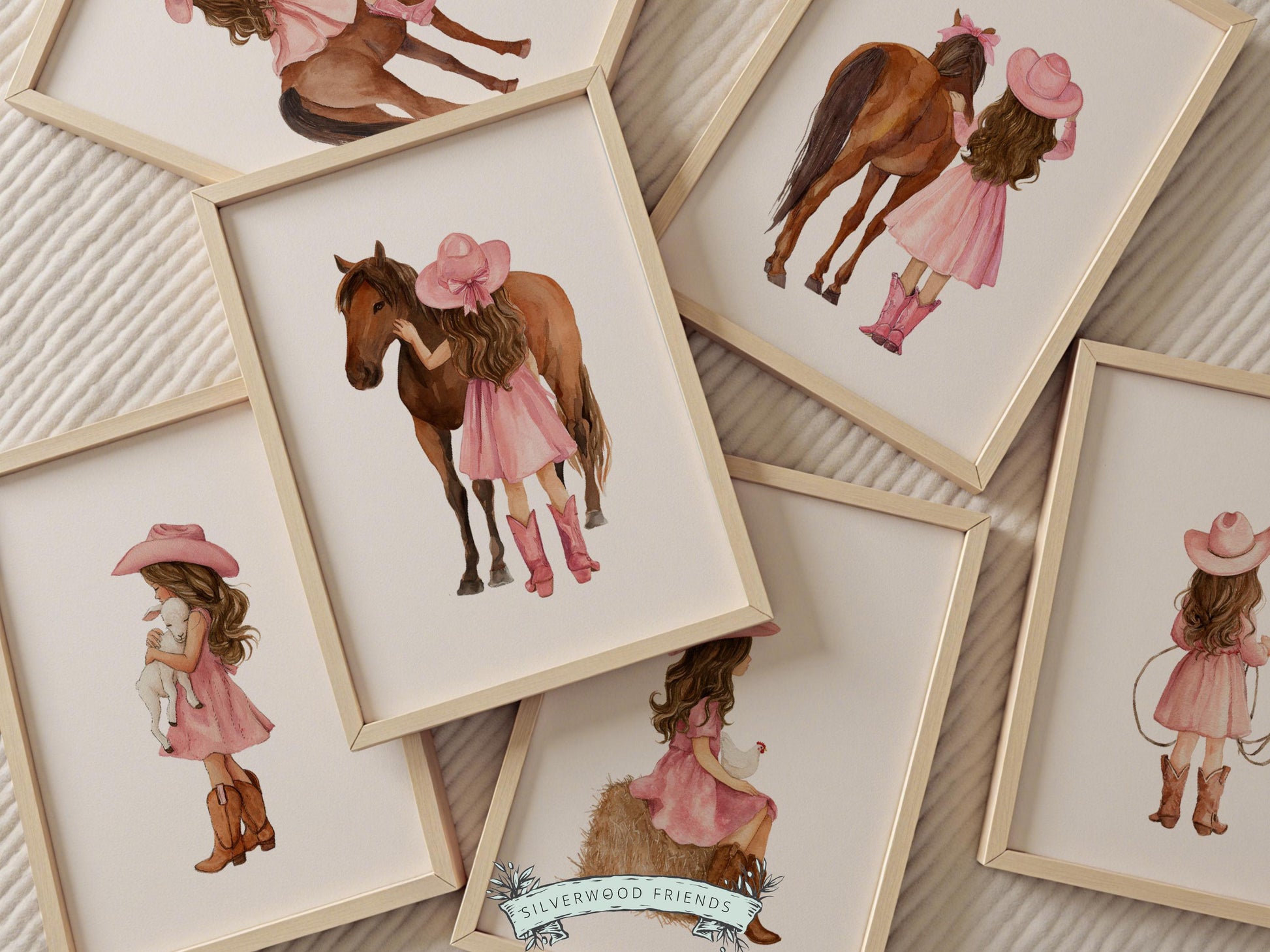 Cowgirl Nursery Prints, Cowgirl Nursery Decor, Baby Girl Western Nursery Decor, Girls Equestrian Horse Riding Nursery Wall Art Digital Print