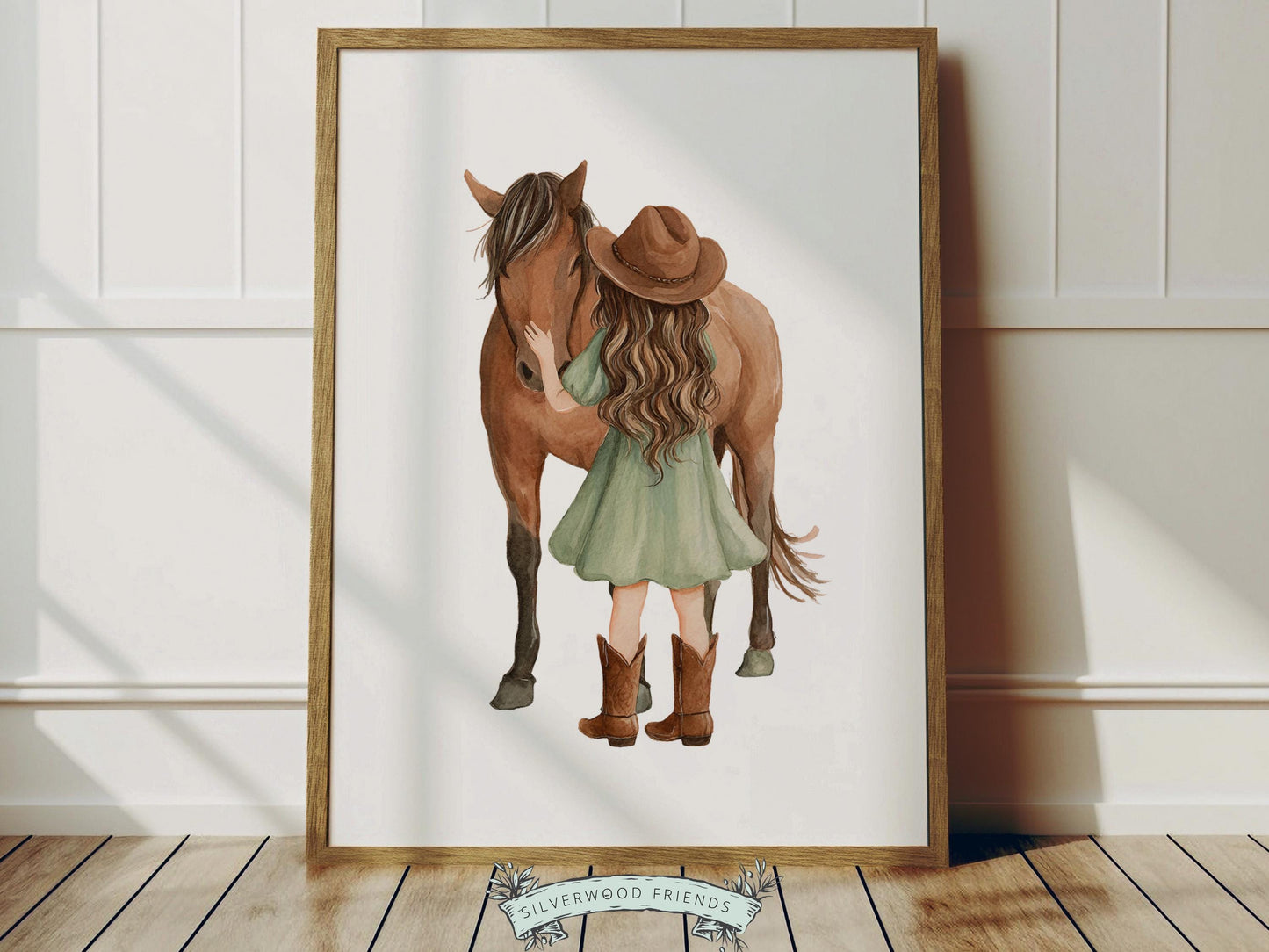 Cowgirl Nursery Prints, Cowgirl Nursery Decor, Baby Girl Sage Green Western Nursery Decor, Girls Horse Riding Nursery Wall Art Digital Print