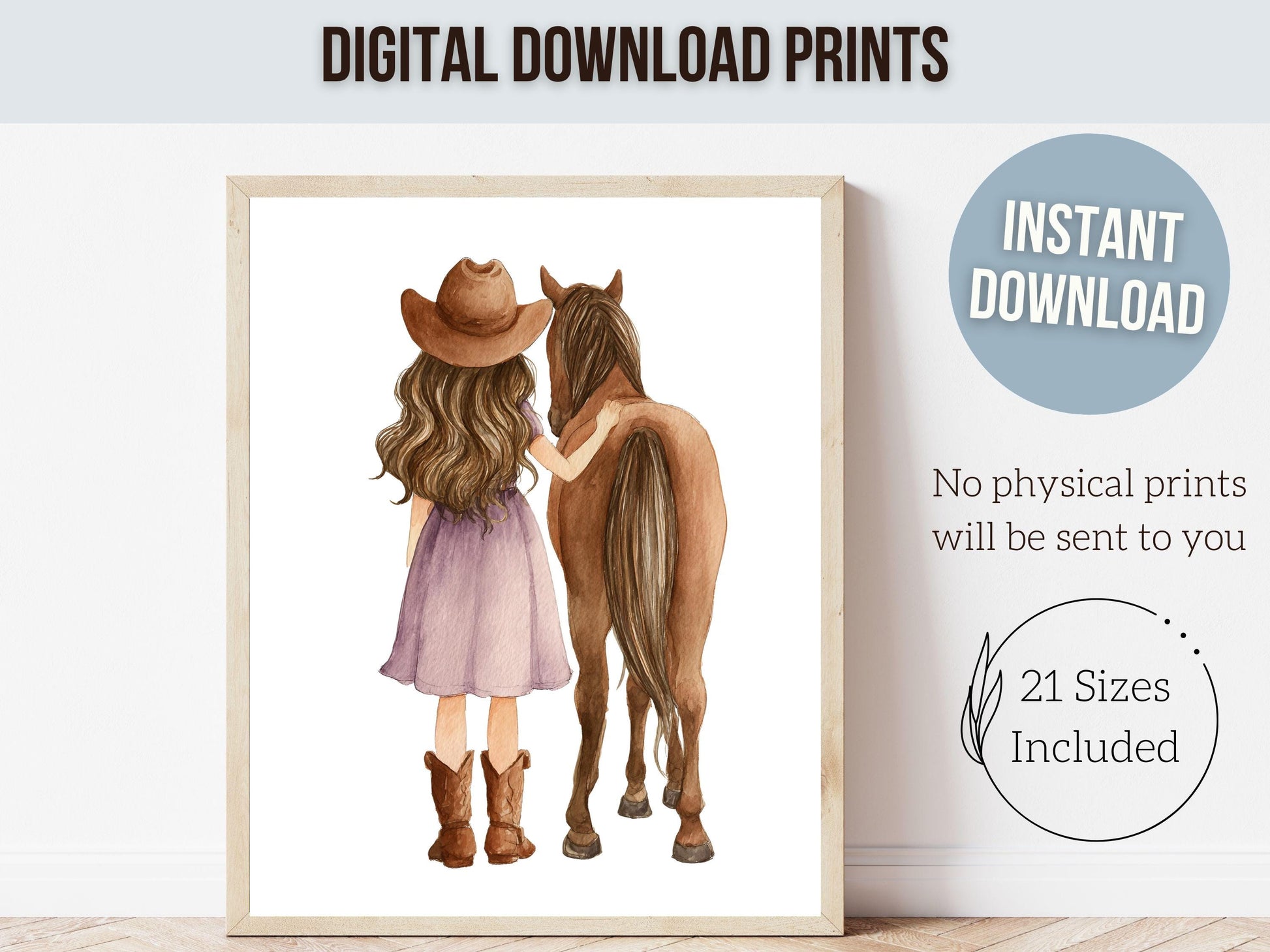 Cowgirl Nursery Prints, Highland Cow Nursery Decor, Baby Girl Purple Western Nursery Decor, Baby Farm Animal Nursery Wall Art DIGITAL PRINTS