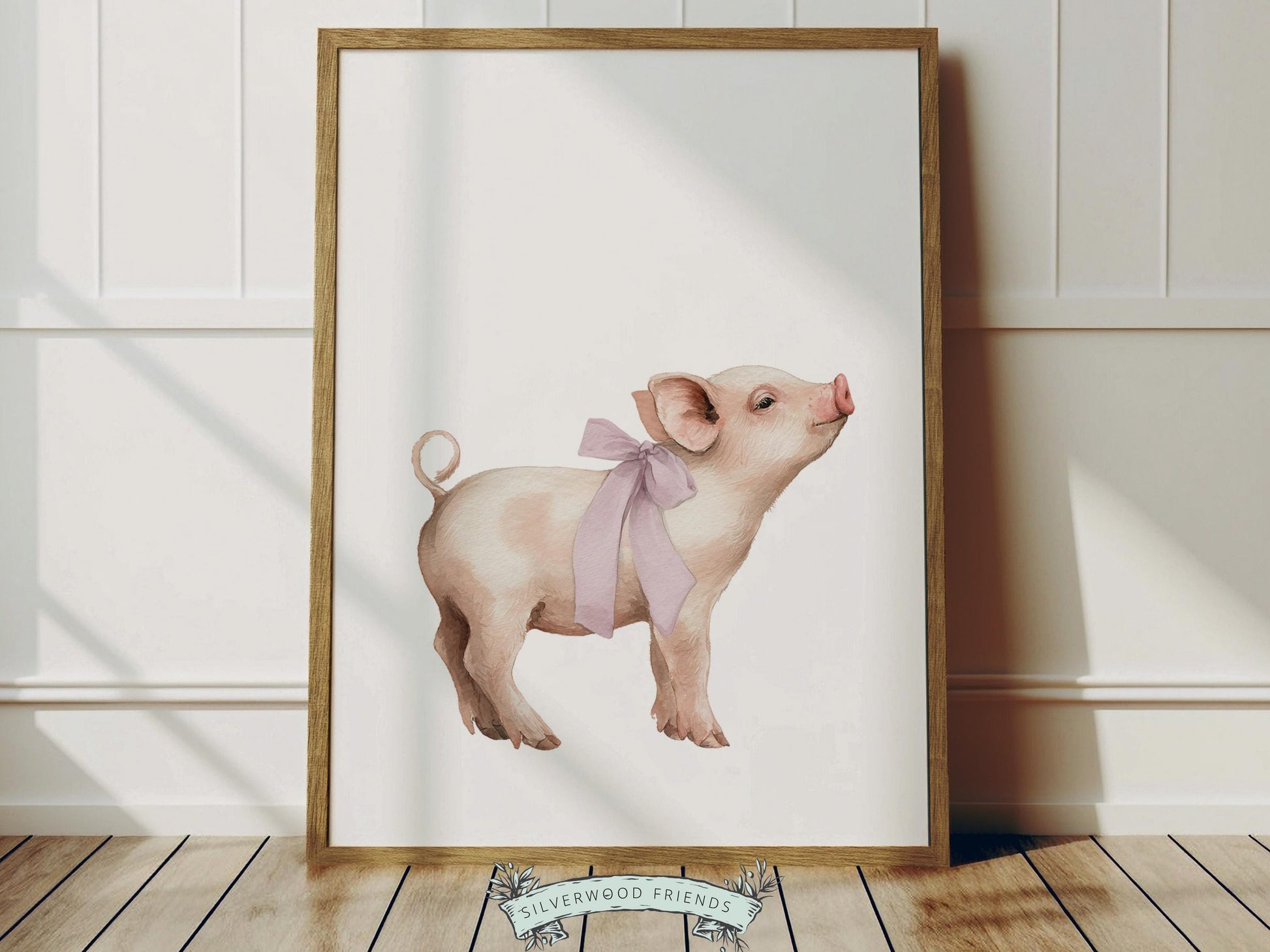 Purple Baby Farm Animal Nursery Prints, Purple Highland Cow Western Farmyard Nursery Decor, Baby Girl Farm Nursery Wall Art Digital Print