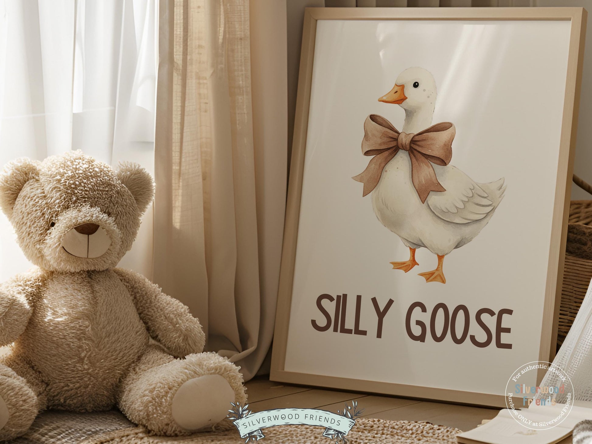 Silly Goose Cowgirl Nursery Print, Western Goose Nursery Decor, Baby Girl Country Western Farm Animal Nursery Wall Art (DIGITAL)