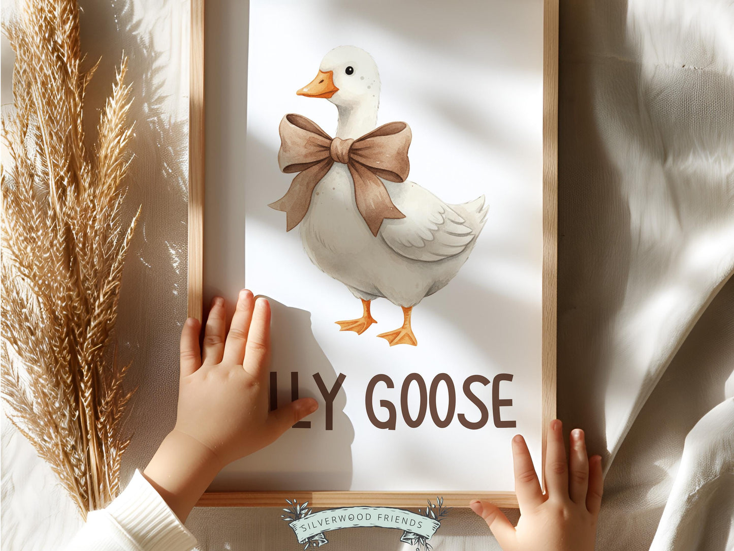 Silly Goose Cowgirl Nursery Print, Western Goose Nursery Decor, Baby Girl Country Western Farm Animal Nursery Wall Art (DIGITAL)