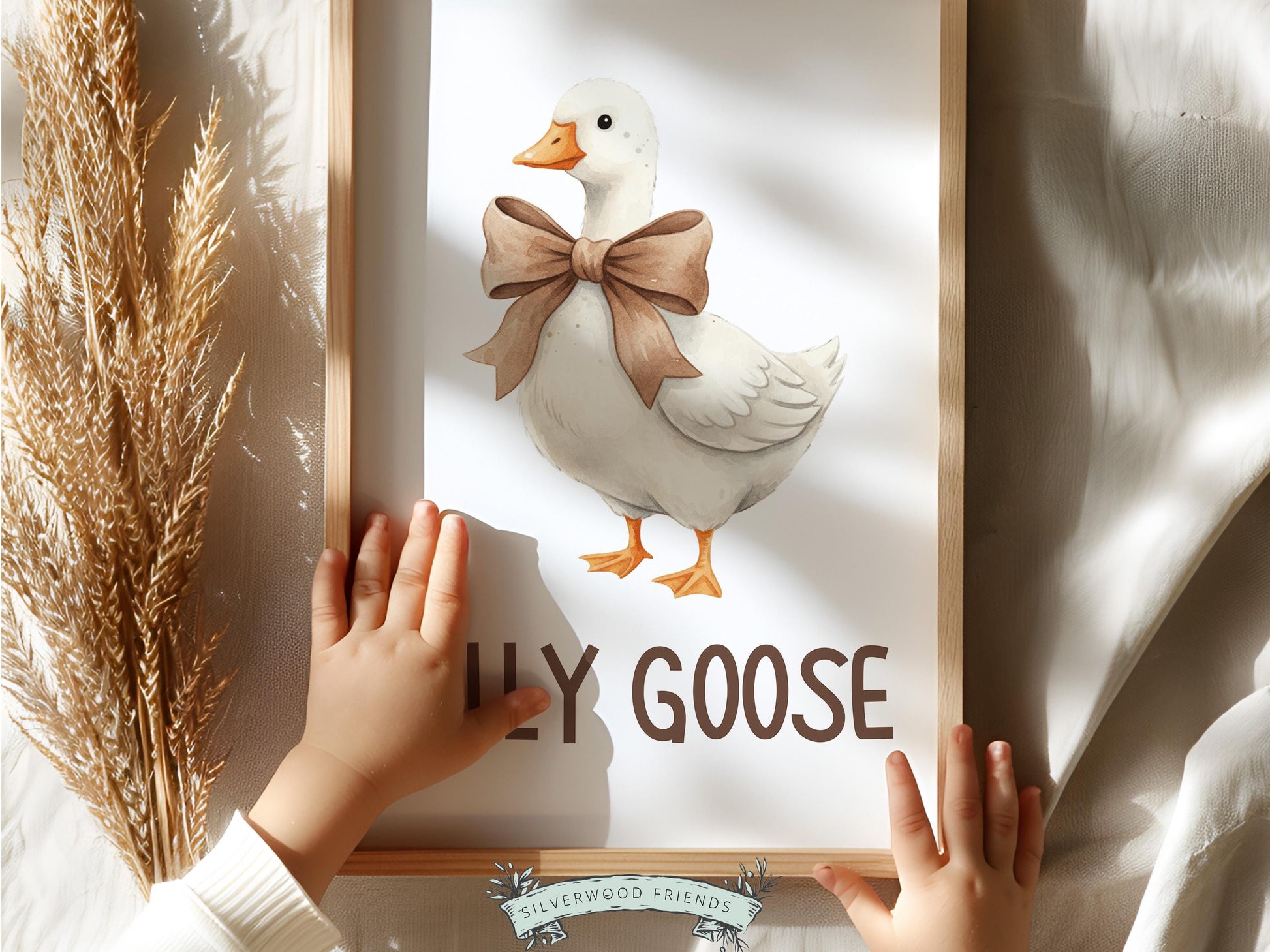 Silly Goose Cowgirl Nursery Print, Western Goose Nursery Decor, Baby Girl Country Western Farm Animal Nursery Wall Art (DIGITAL)