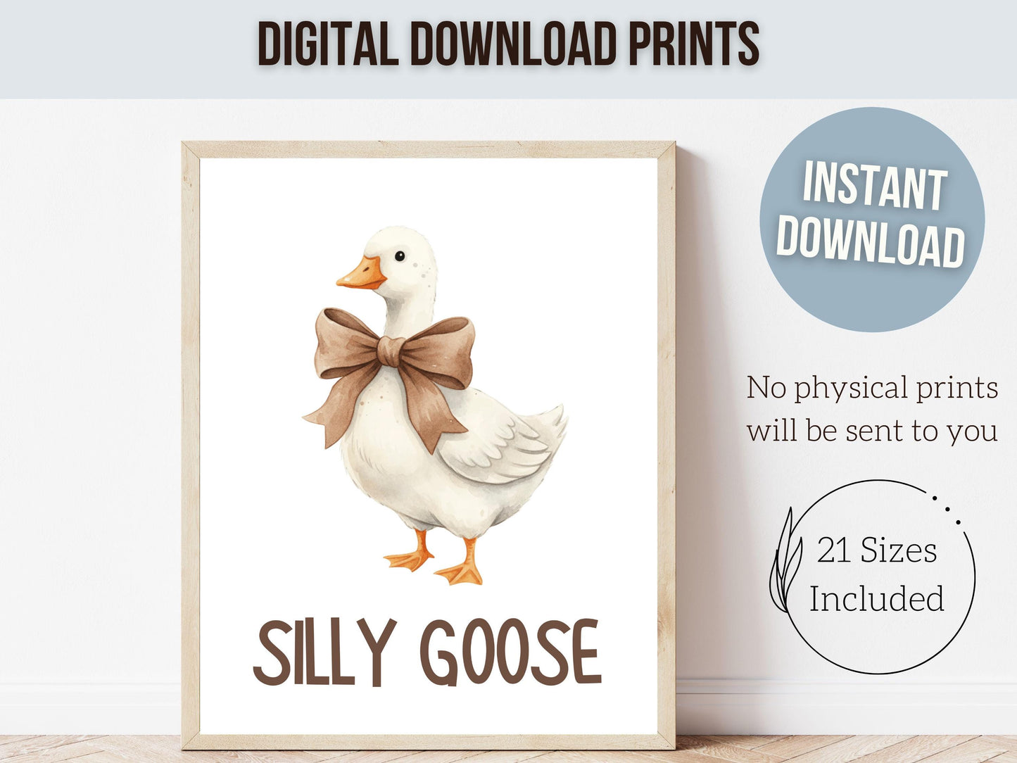 Silly Goose Cowgirl Nursery Print, Western Goose Nursery Decor, Baby Girl Country Western Farm Animal Nursery Wall Art (DIGITAL)