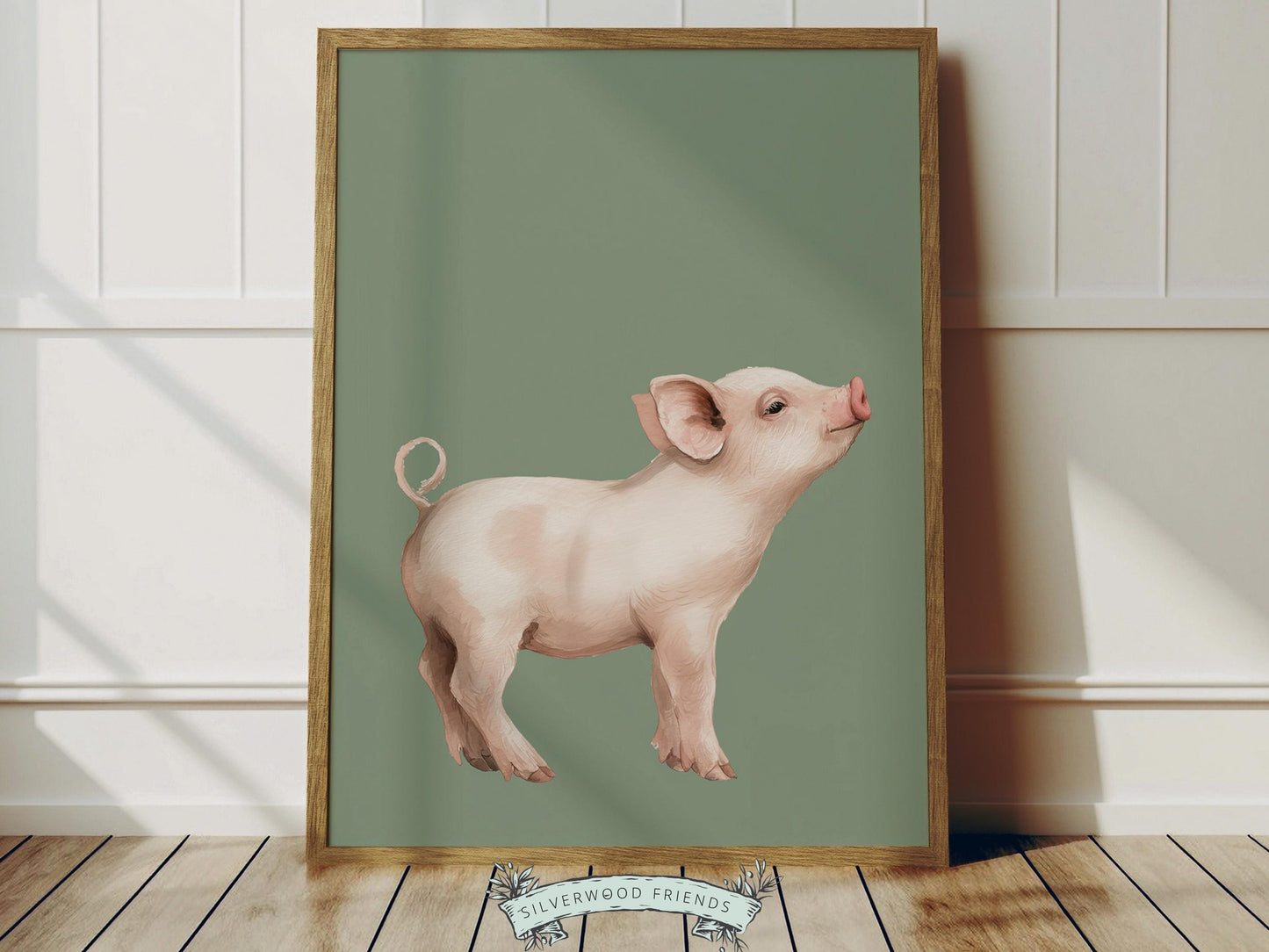 Baby Farm Animal Nursery Prints, Sage Green Highland Cow Western Nursery Decor, Kids Green Nursery Wall Art (DIGITAL)