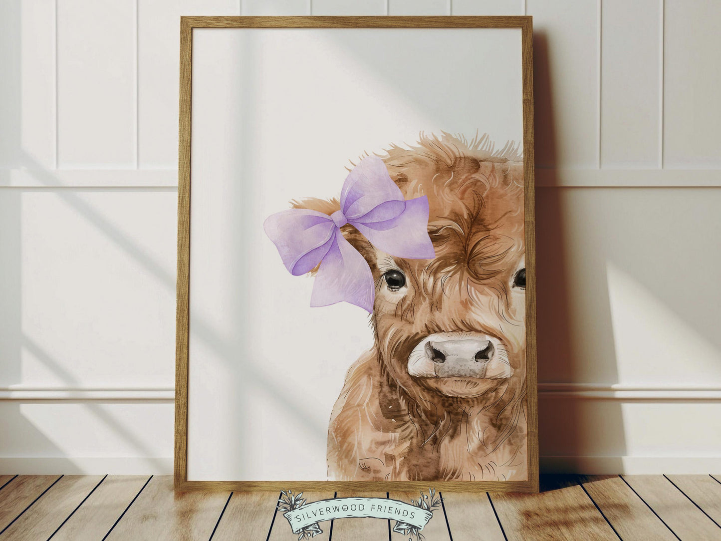 Peeking Highland Cow Nursery Prints, Highland Cow Nursery Decor, Kids Baby Farm Animal Nursery Wall Art, (Digital Download)