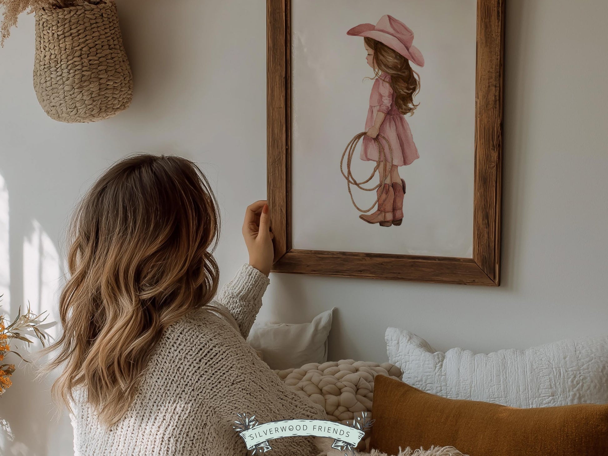 Cowgirl Nursery Print, Dusty Pink Cowgirl Nursery Decor, Baby Girl Western Nursery Decor, Girls Horse Nursery Picture (Digital Download)