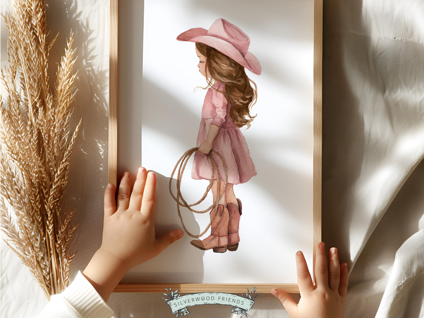 Cowgirl Nursery Print, Dusty Pink Cowgirl Nursery Decor, Baby Girl Western Nursery Decor, Girls Horse Nursery Picture (Digital Download)