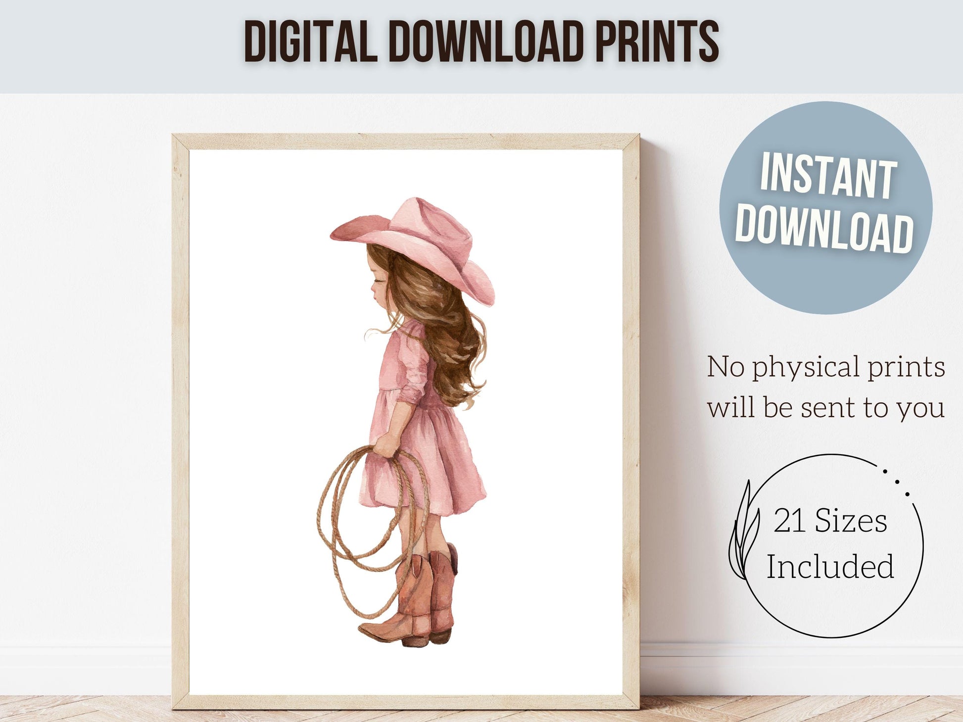 Cowgirl Nursery Print, Dusty Pink Cowgirl Nursery Decor, Baby Girl Western Nursery Decor, Girls Horse Nursery Picture (Digital Download)