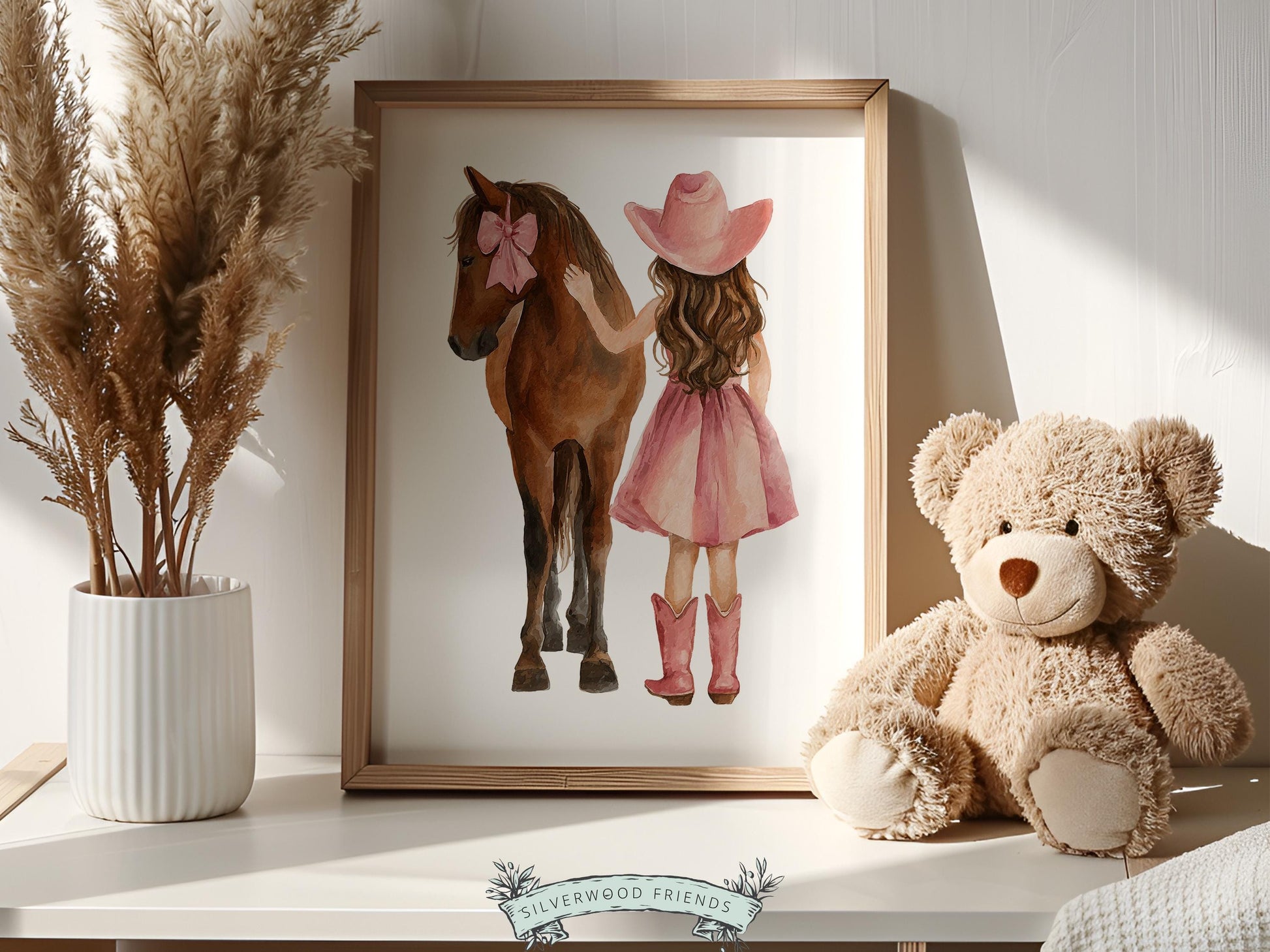 Cowgirl Nursery Print, Dusty Pink Cowgirl Horse Nursery Decor, Baby Girl Western Nursery Decor, Horse Nursery Picture (Digital Download)